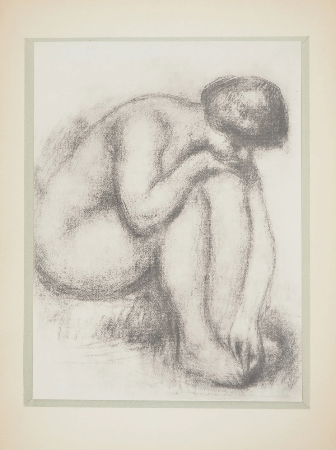 Pierre-Auguste RENOIR : Nu assis Lithographie et pochoir