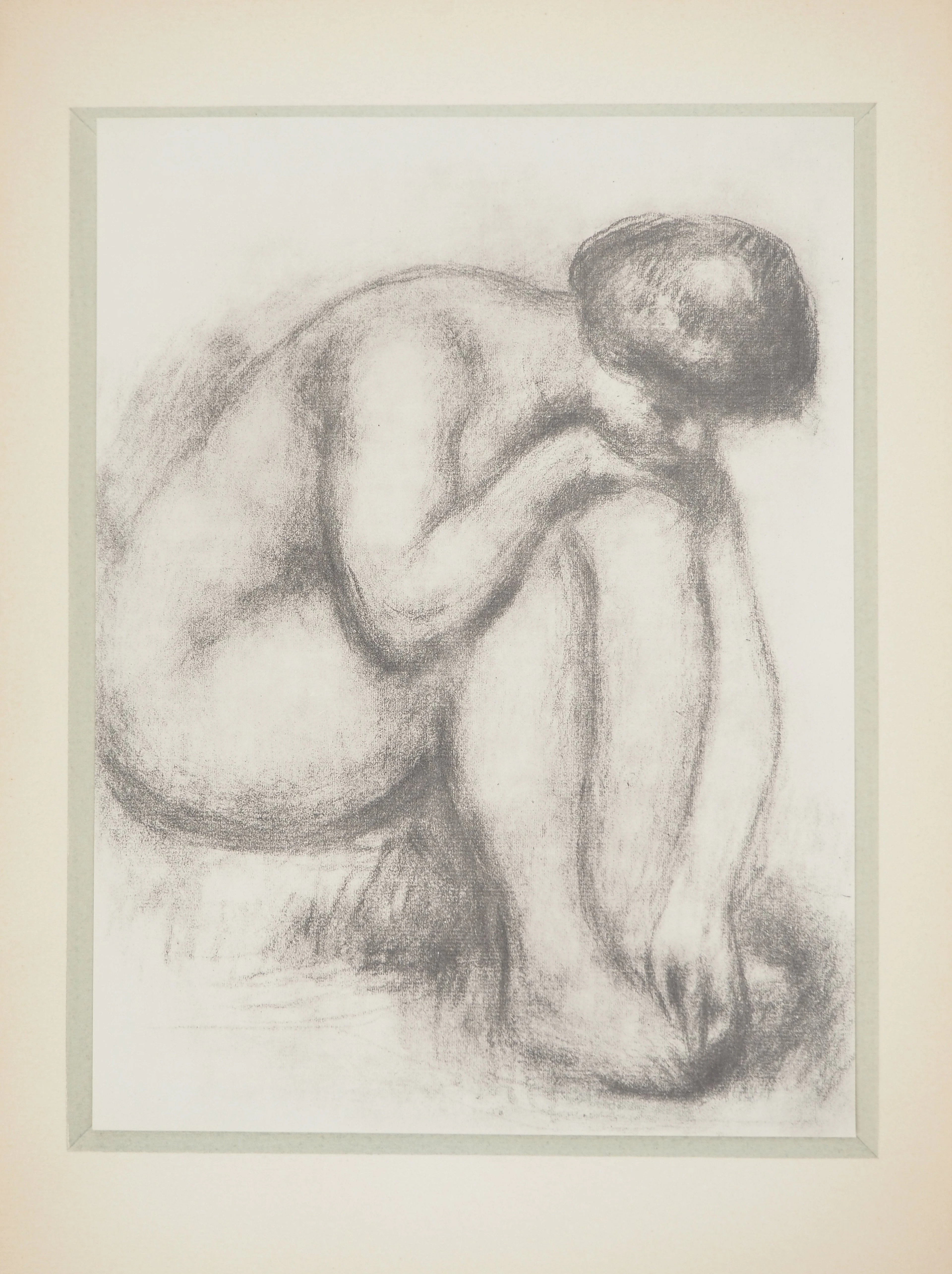 Pierre-Auguste RENOIR : Nu assis Lithographie et pochoir