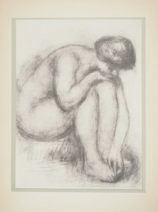 Pierre-Auguste RENOIR : Nu assis Lithographie et pochoir