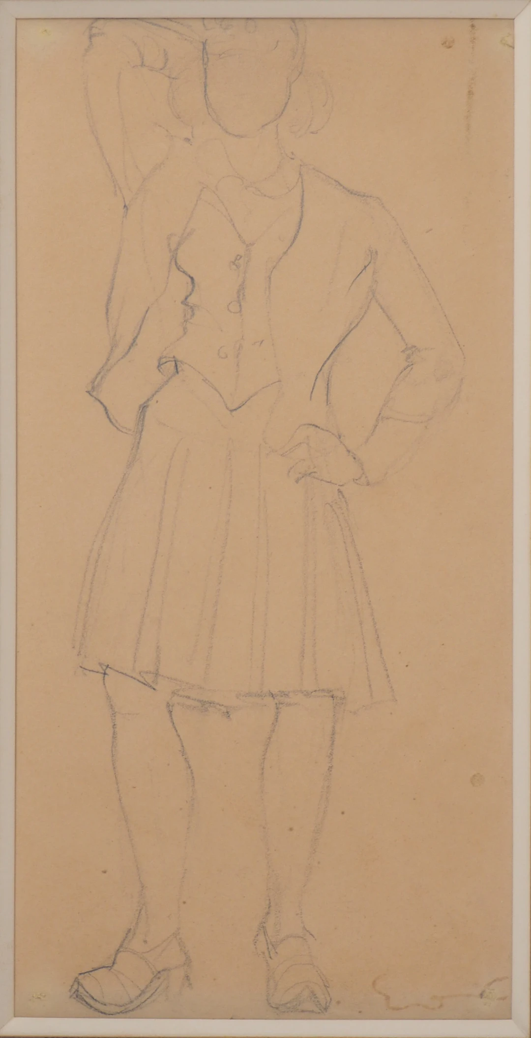 Emile Othon FRIESZ - Femme debout, c. 1920 - Dessin original, signé