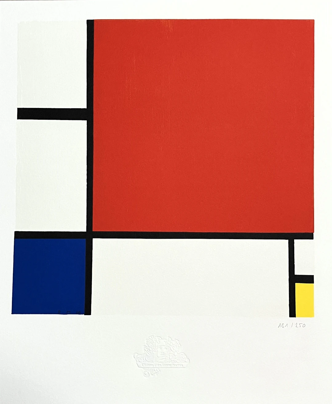 Piet MONDRIAN - "Composition II en rouge, bleu et jaune"n 1930, lithographie