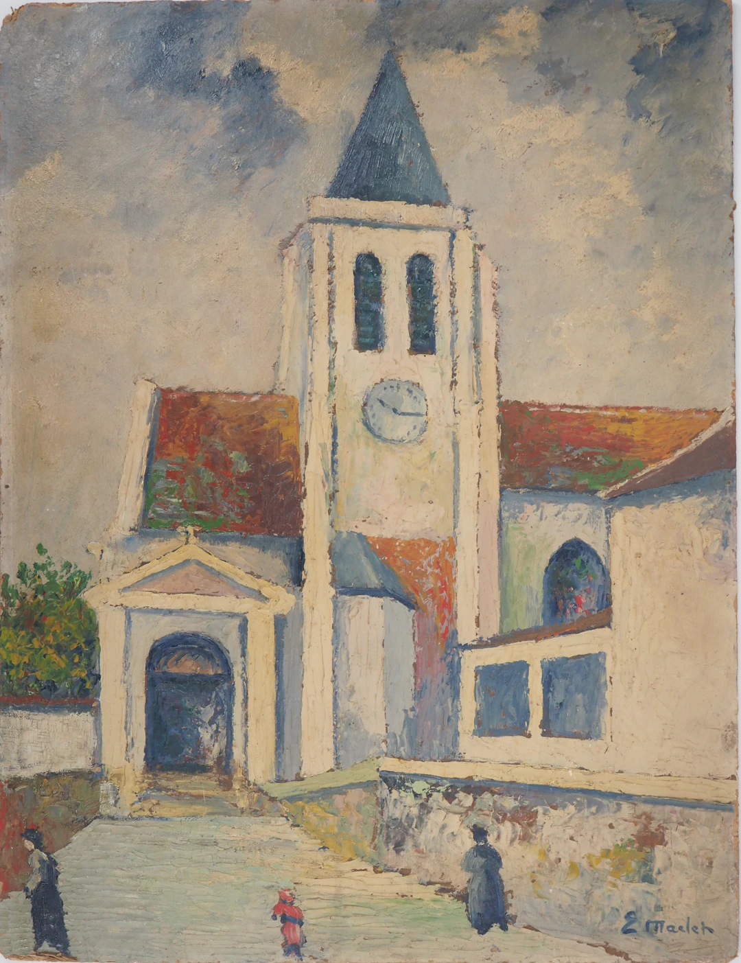 Elisée MACLET - Paris, Saint Germain de Charonne - Huile sur panneau, Signée