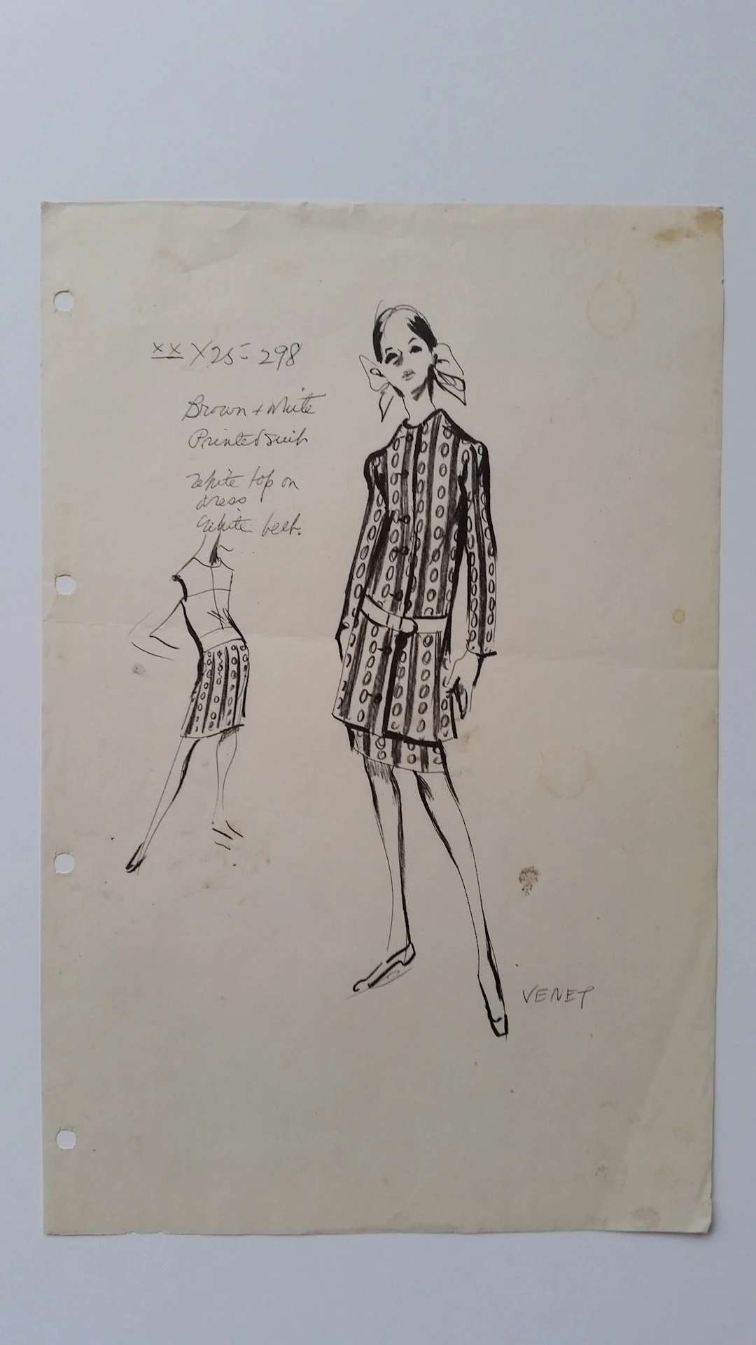 Philippe Venet - Croquis tailleur robe