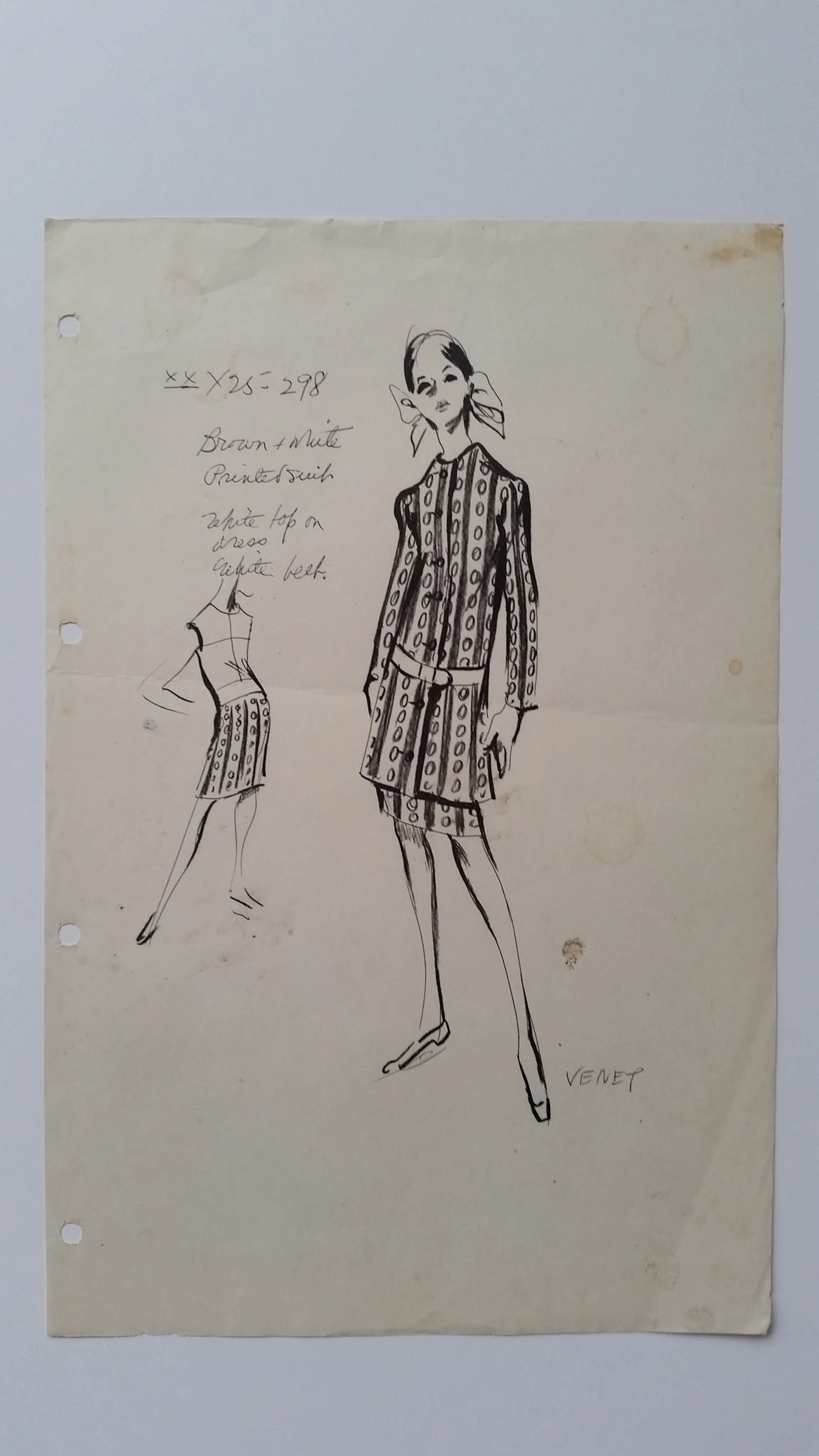Philippe Venet - Croquis tailleur robe