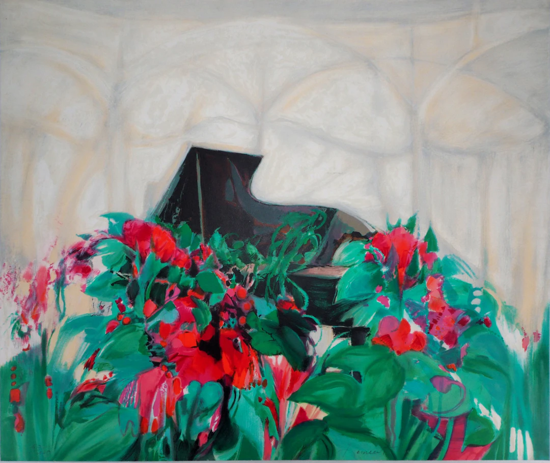 Claude HEMERET : Piano, la salle de concert - Lithographie Originale Signée