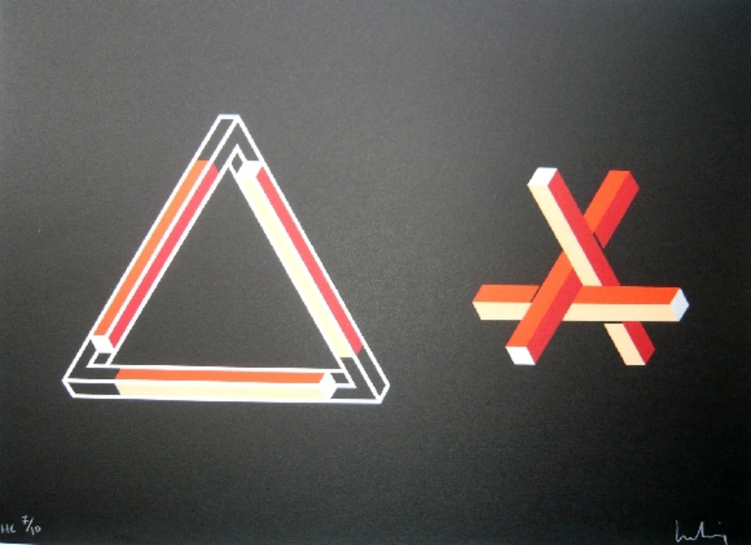 Josep MOLINS - Falsaciones del triangulo de Penrose 10, Lithographie