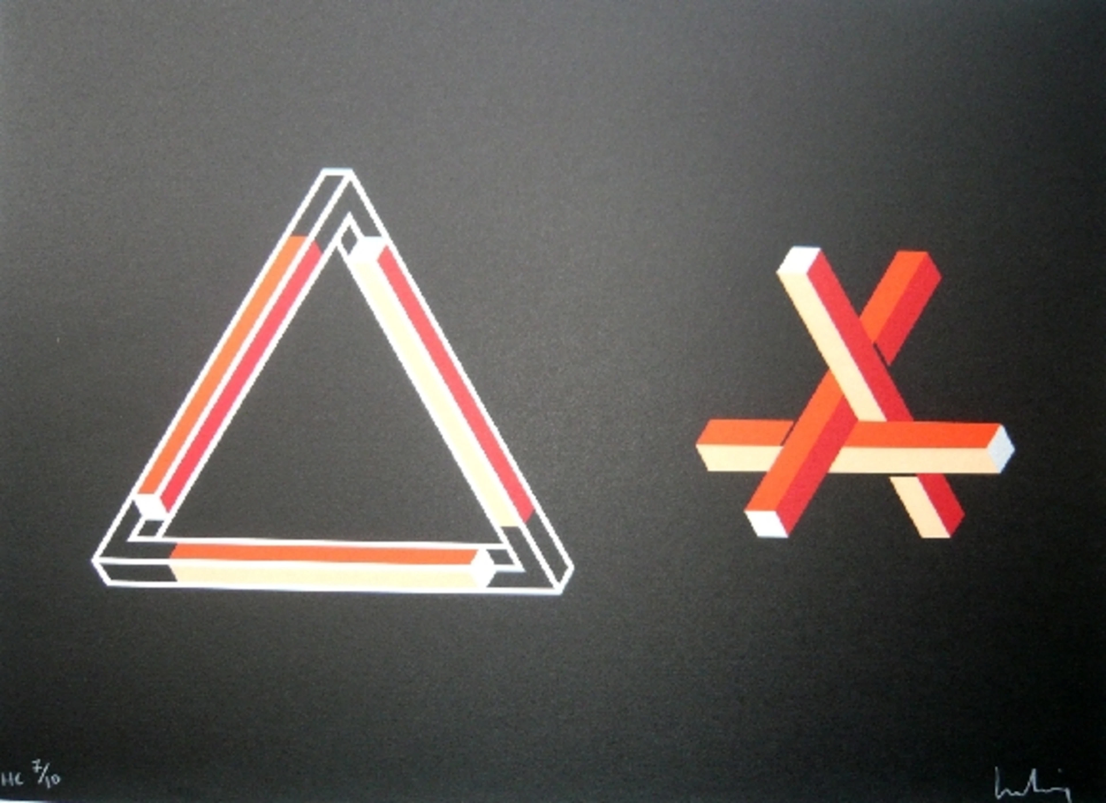 Josep MOLINS - Falsaciones del triangulo de Penrose 10, Lithographie