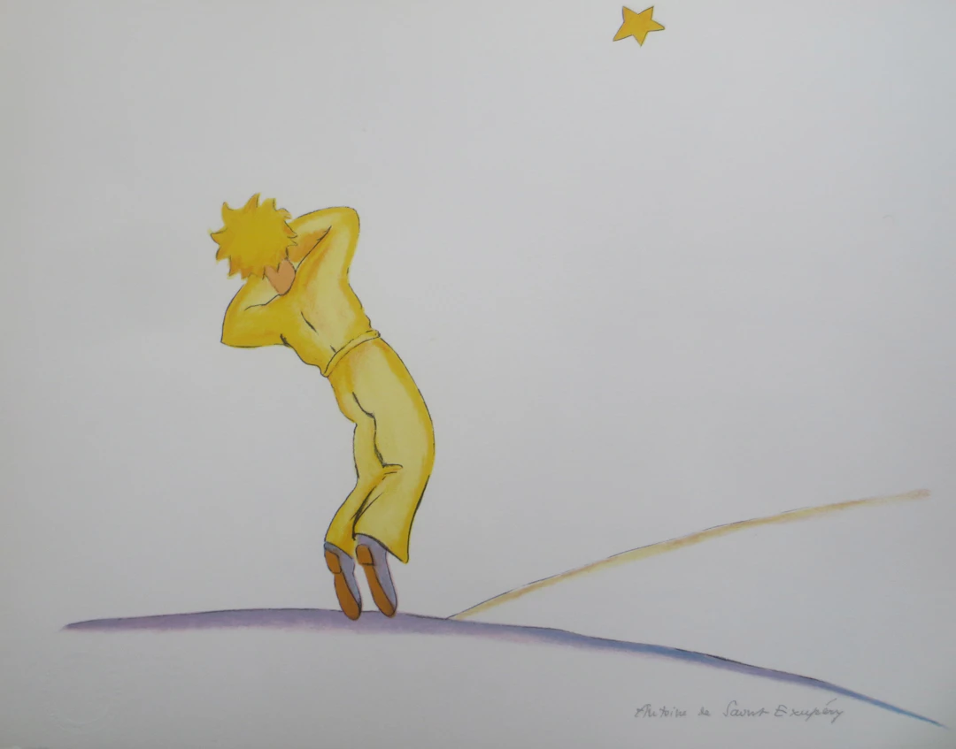 Antoine DE SAINT-EXUPERY (d’après) - Il tomba doucement - Lithographie