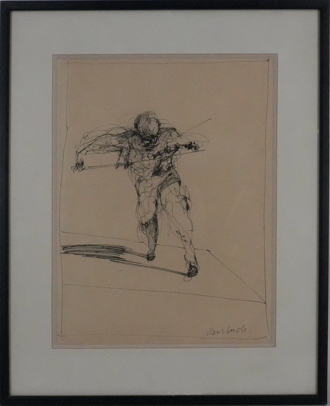 Claude WEISBUCH - Le violon en marche, dessin original signé