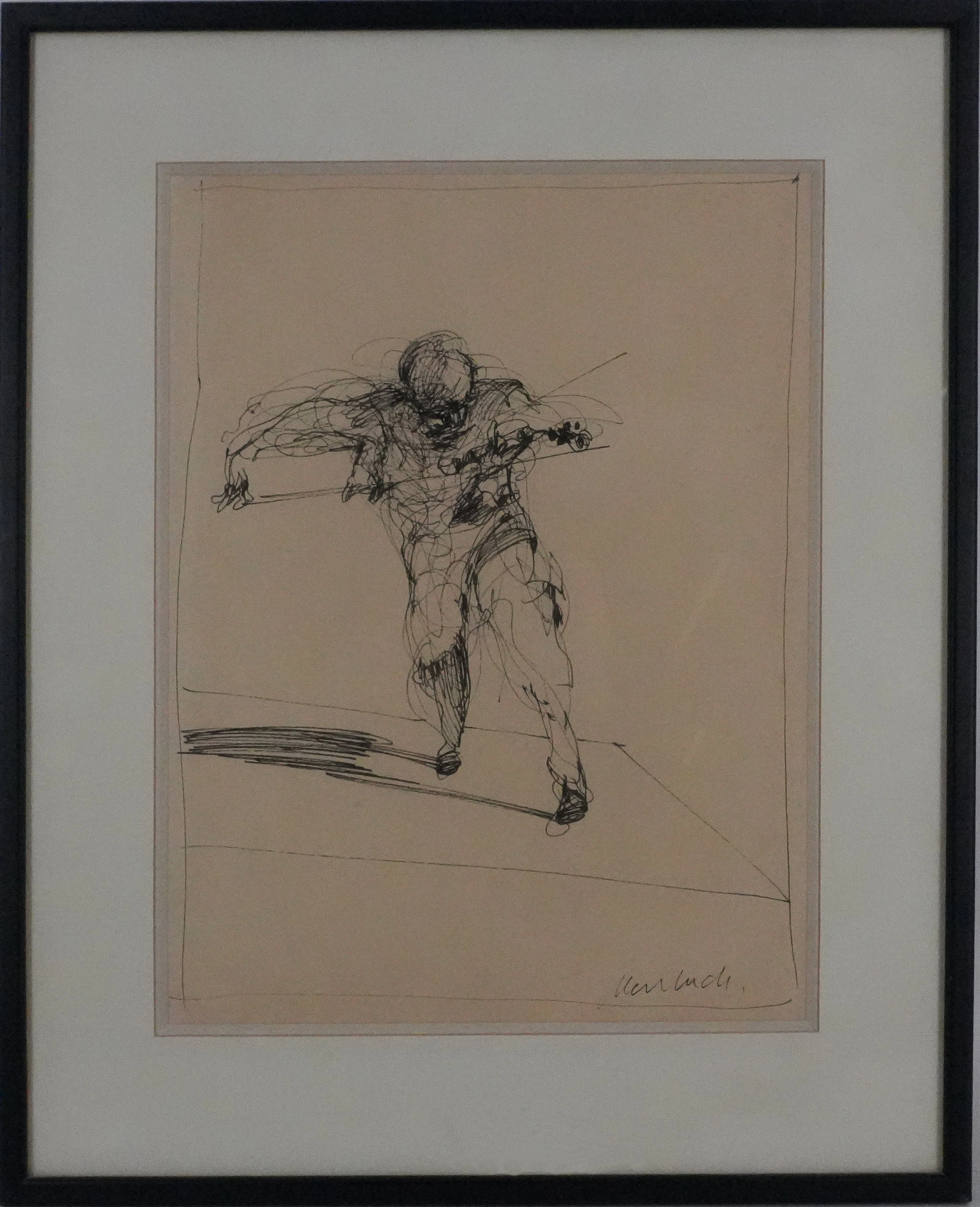 Claude WEISBUCH - Le violon en marche, dessin original signé