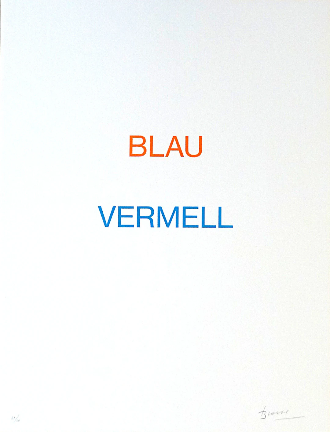 Joan BROSSA - Poema visual 8, 1989 - Lithographie signée au crayon