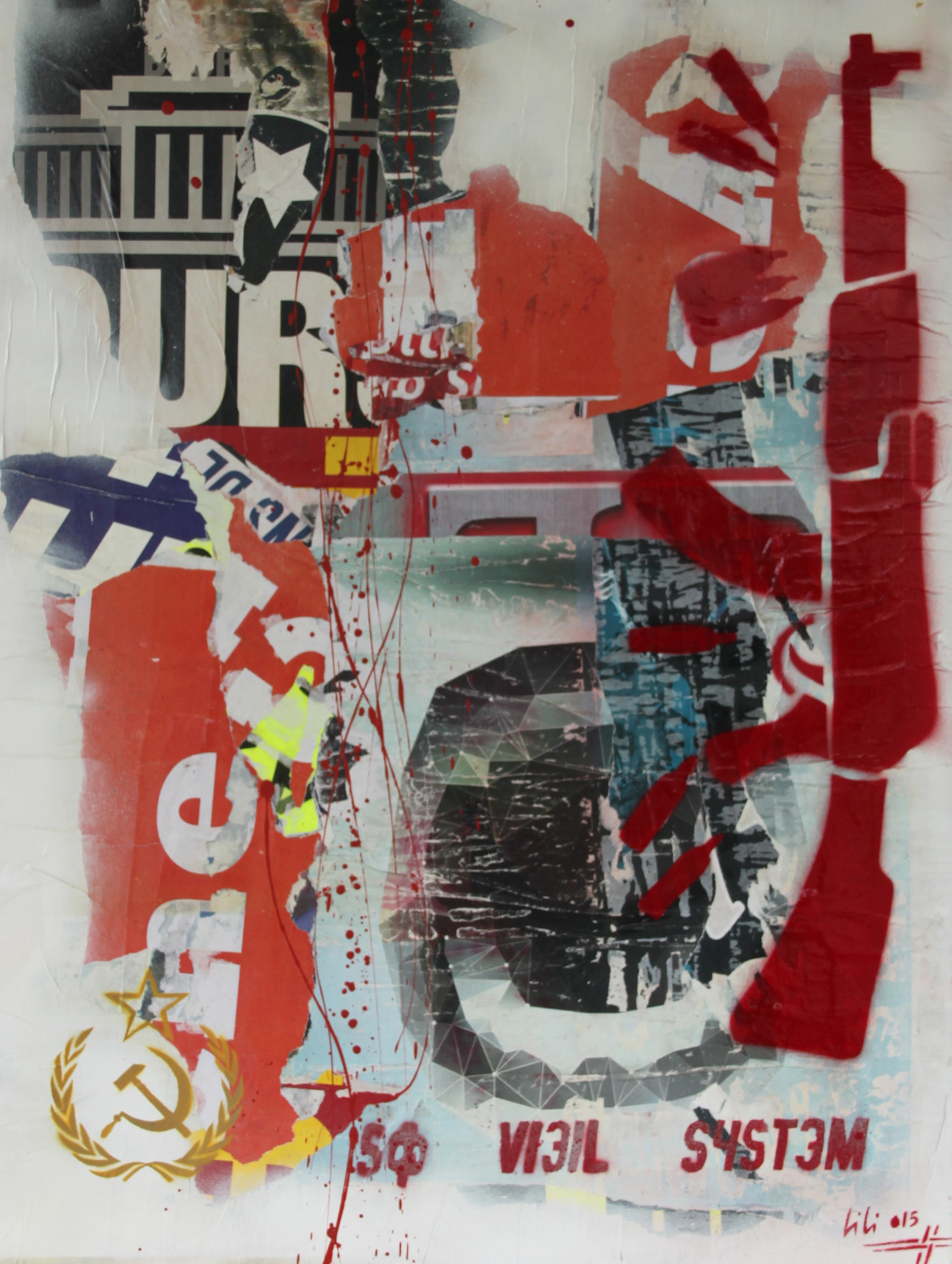 Christophe STOUVENEL - So Viel System, 2015 - Pochoirs et affiches arrachées