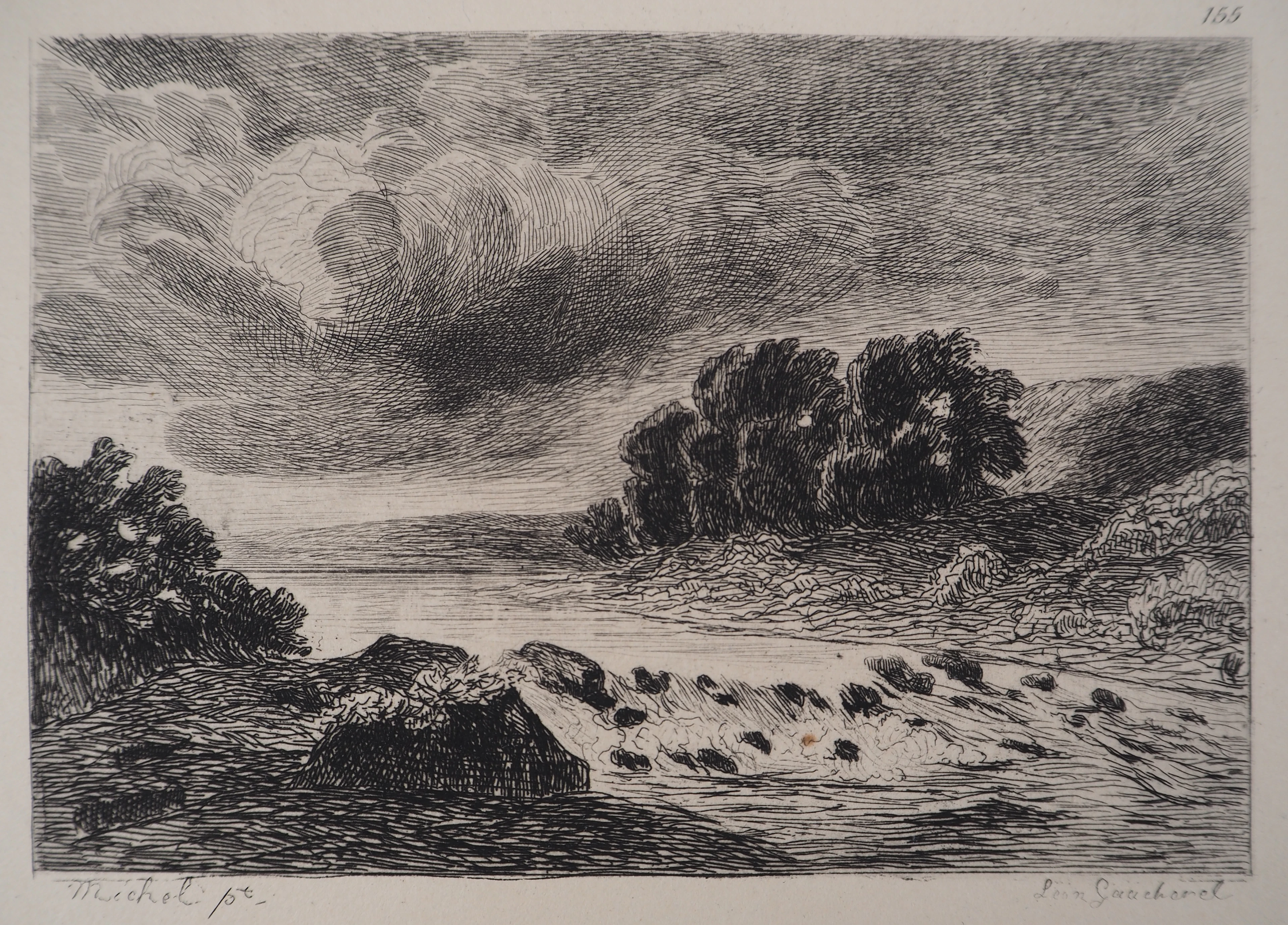 Georges Michel (d’après) - Le gave - Gravure, Signée #Durand Ruel - 1873