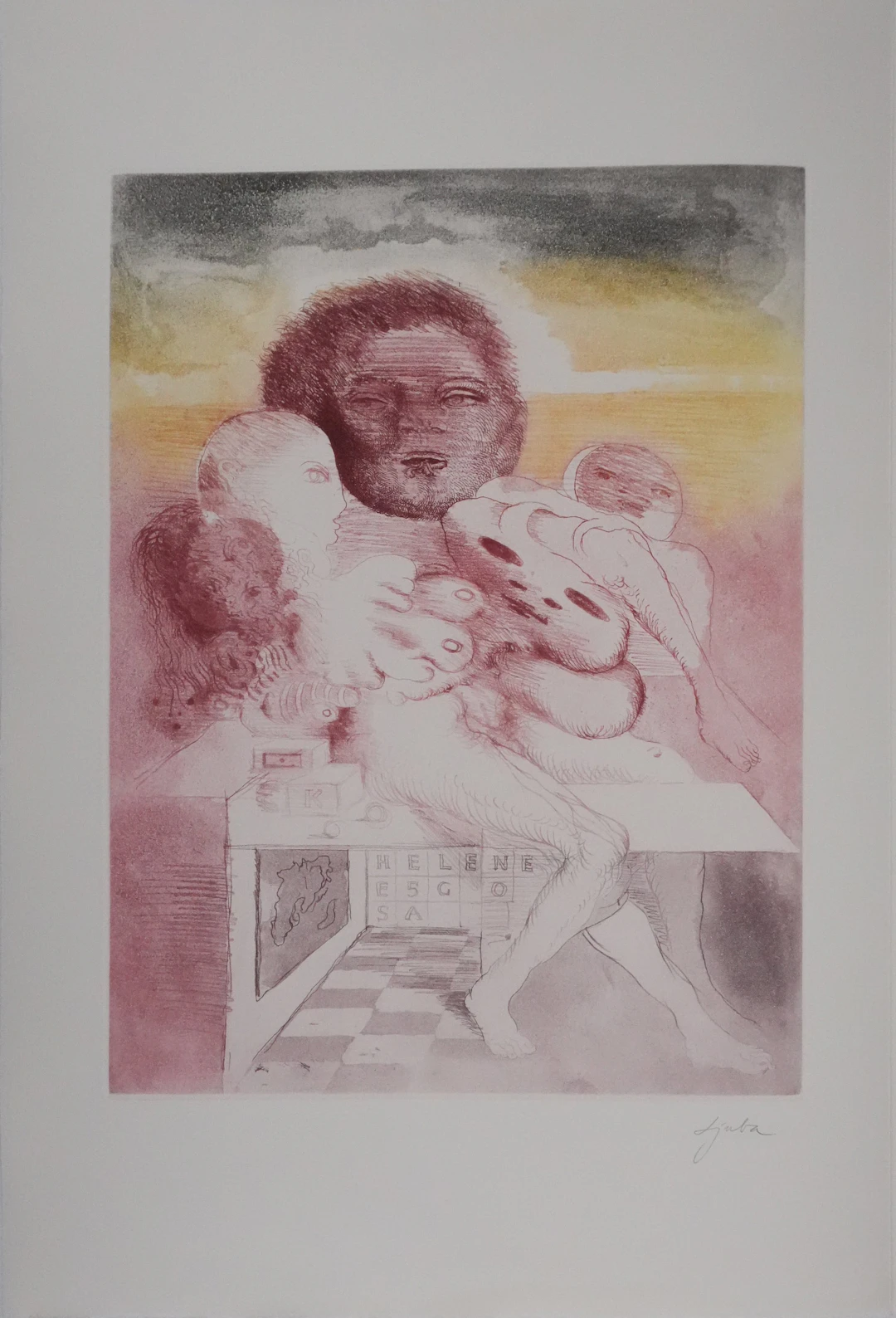 Popovic LJUBA : Silhouettes avec Hélène, Gravure originale signée