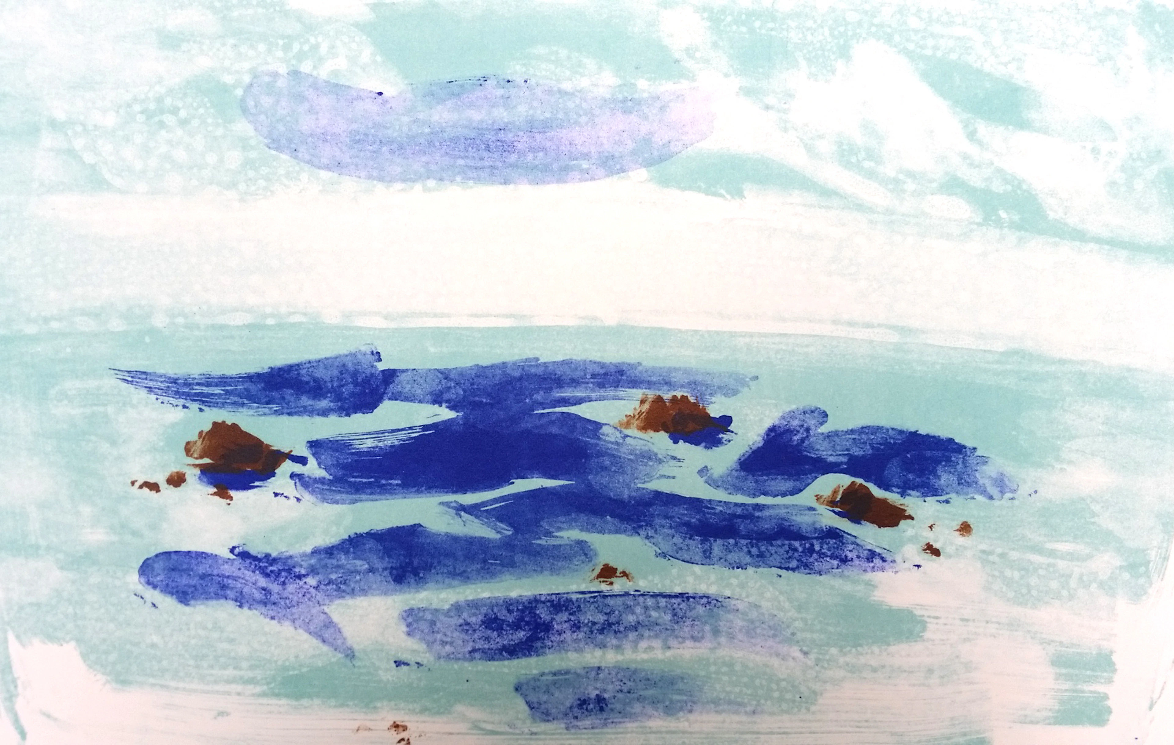 Jean HELION - La mer battant les récifs ,1965 - Lithographie signée numerotée