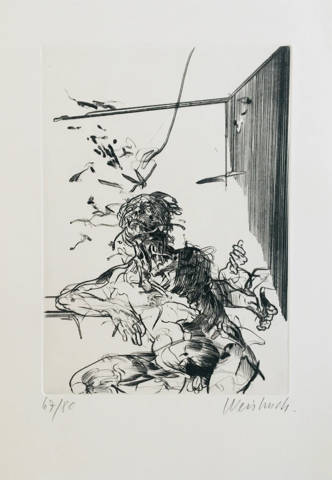 Claude WEISBUCH - "Lettre au Docteur Dermeste" - 1975 - Pointe sèche
