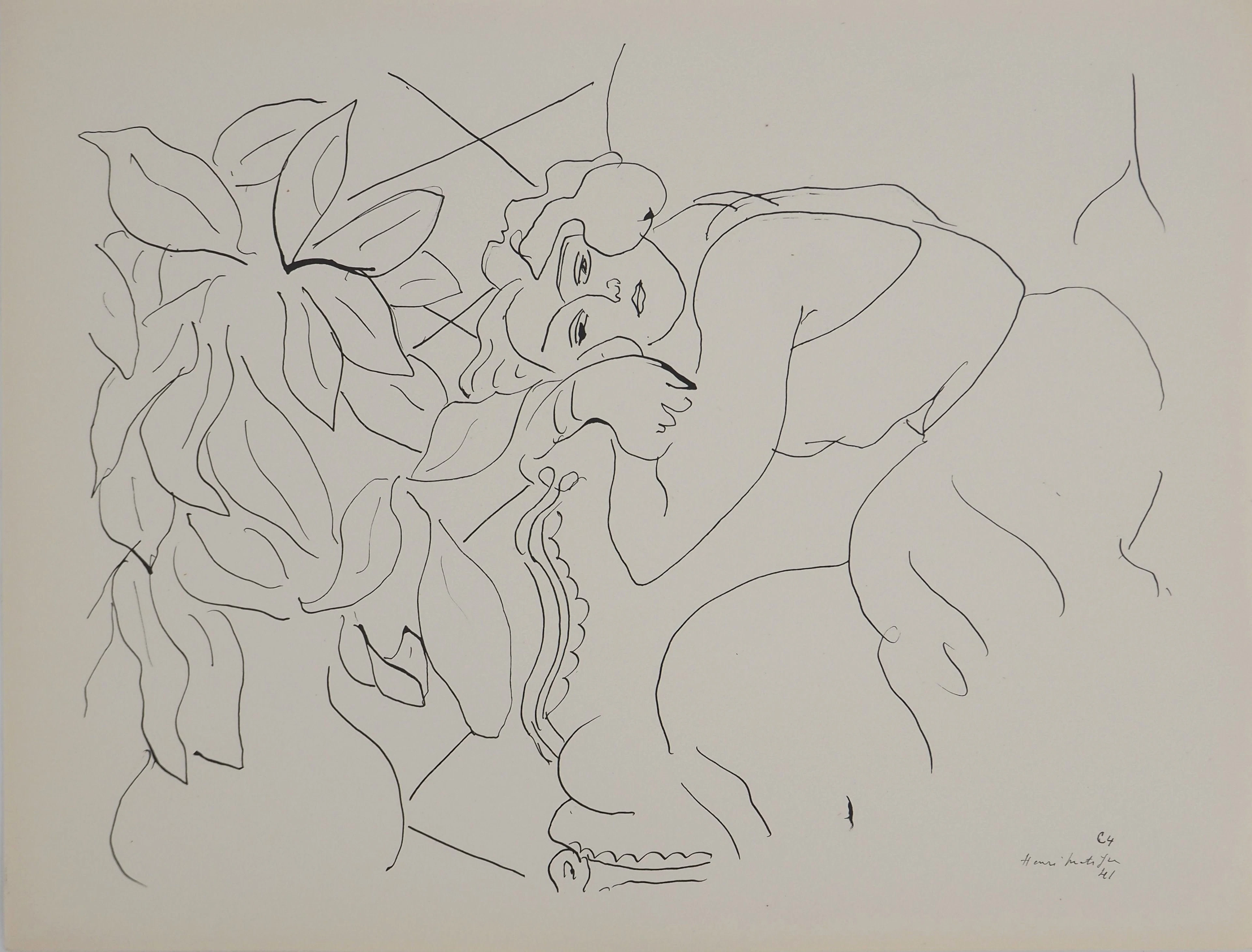Henri MATISSE : Jeune fille pensive, Lithographie signée