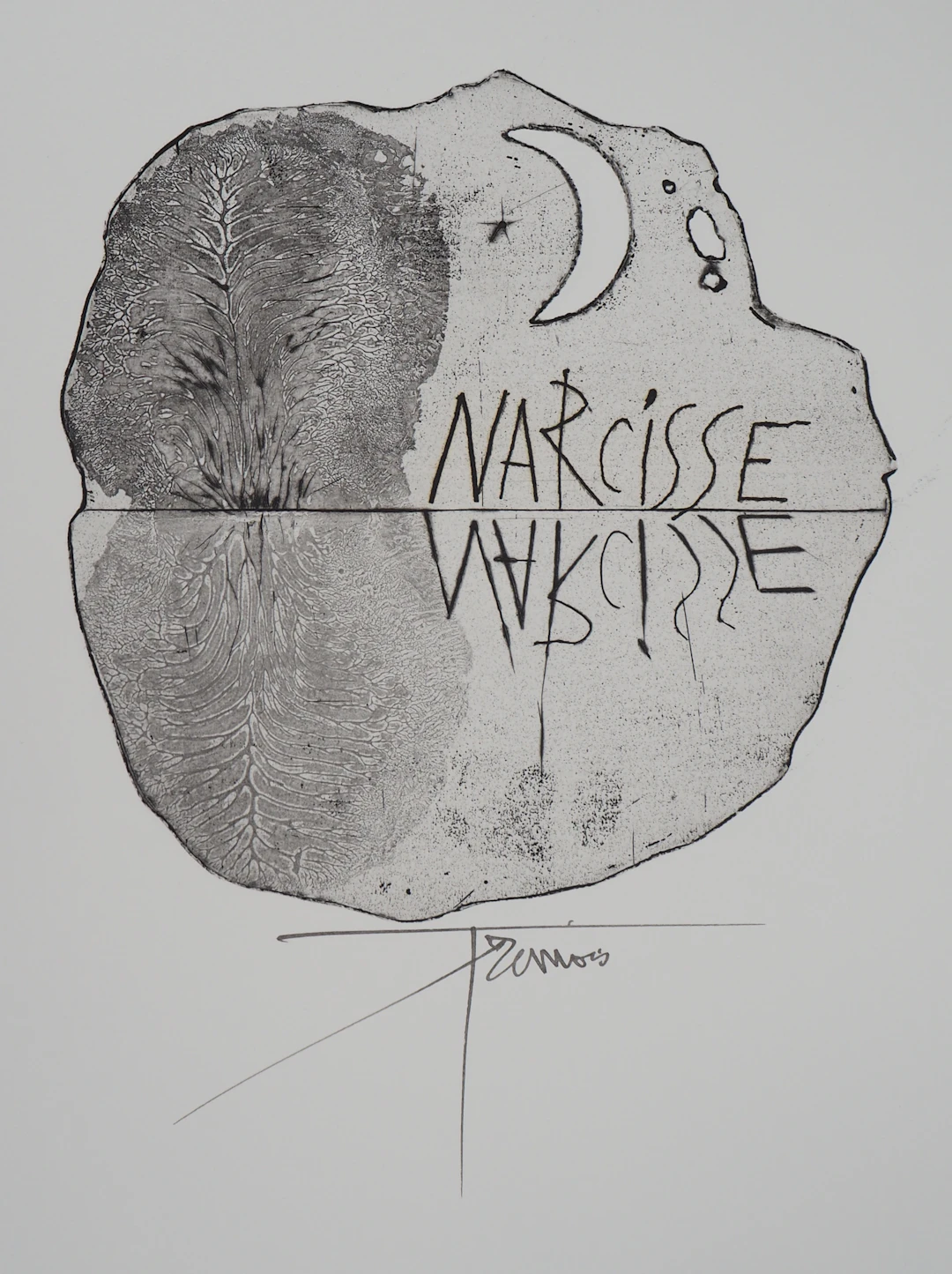 Pierre-Yves TRÉMOIS : Narcisse - Gravure Originale Signée