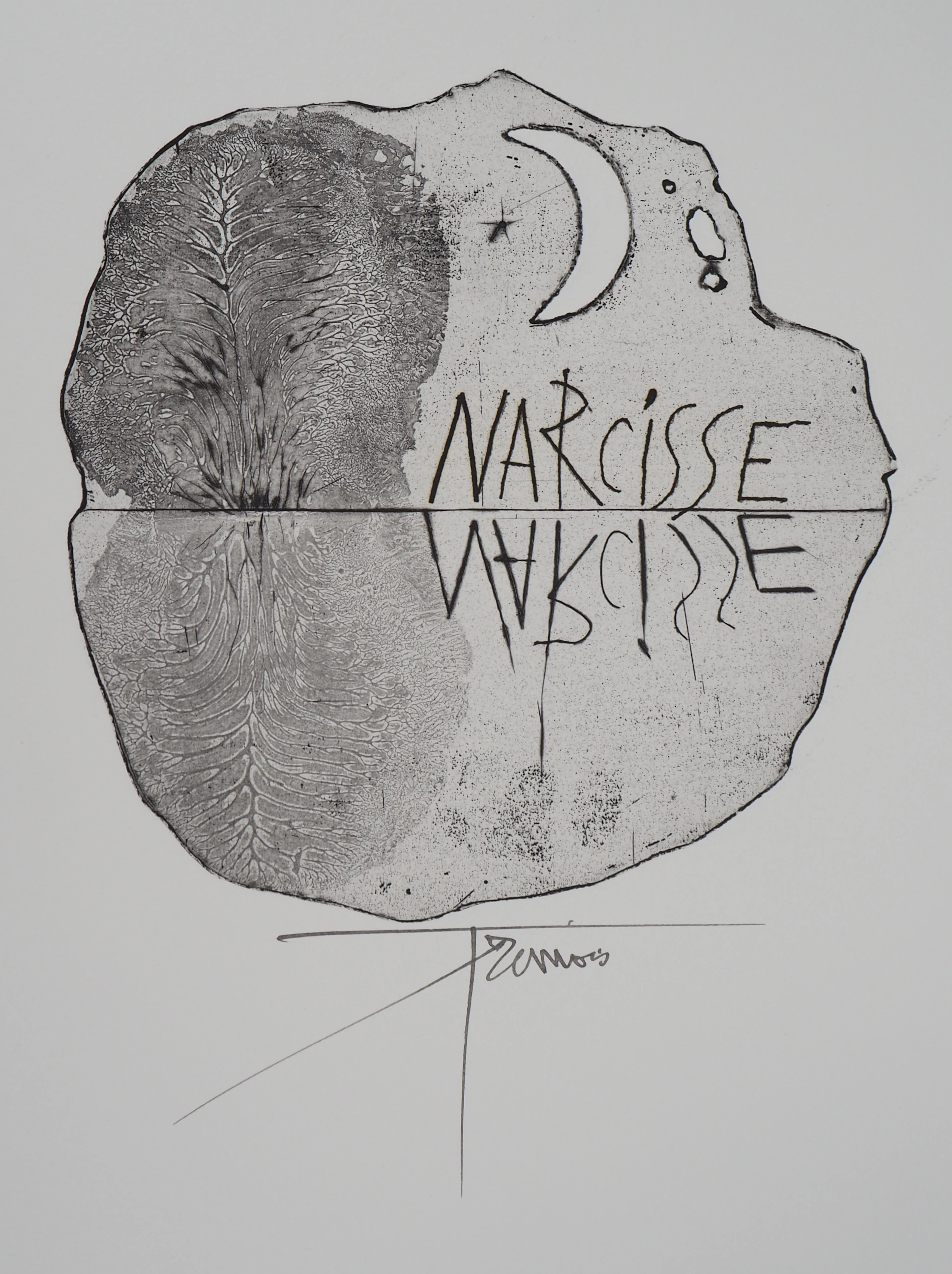 Pierre-Yves TRÉMOIS : Narcisse - Gravure Originale Signée