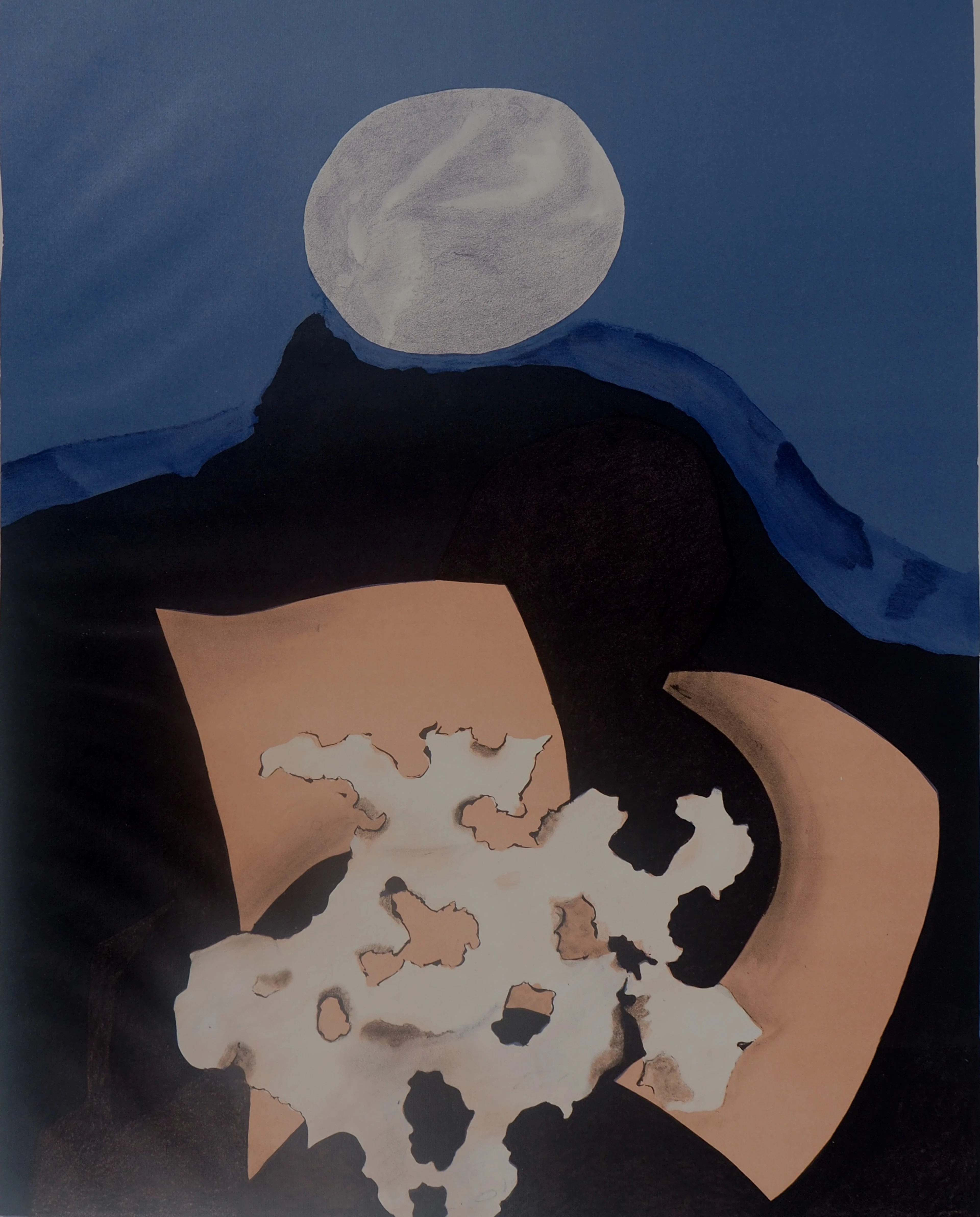 Bernard MANDEVILLE - Au clair de lune - Lithographie originale signée