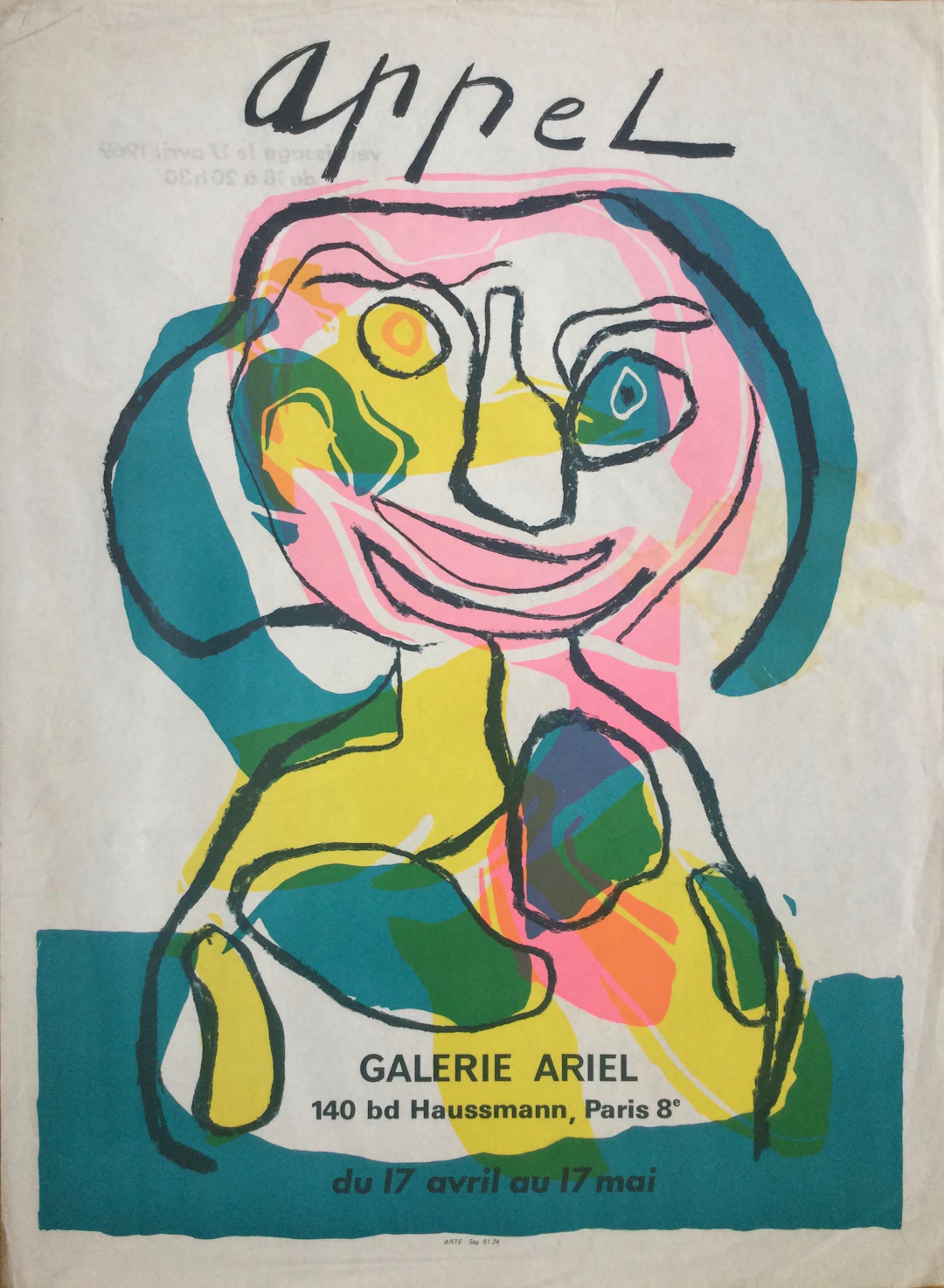Karel APPEL - Affiche lithographique,1969