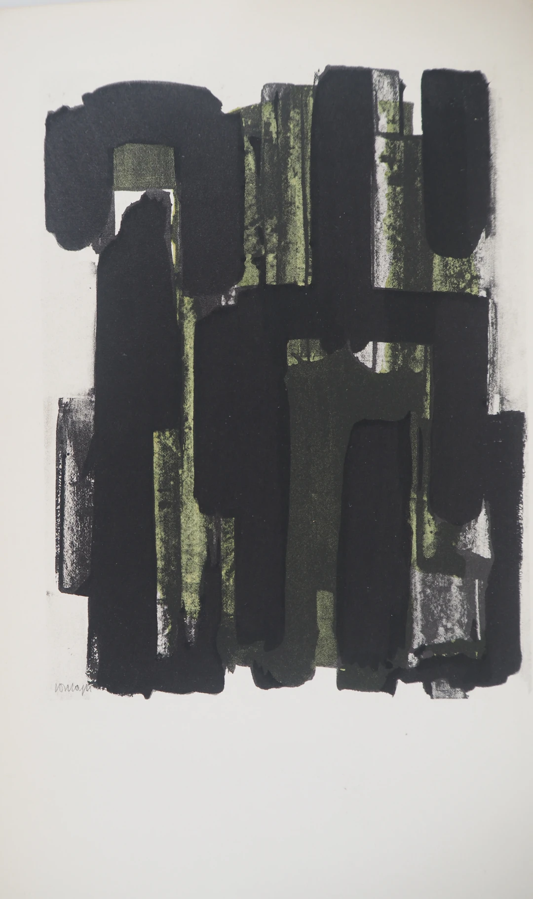 Pierre SOULAGES - Gouache 8, 1957 - Lithographie et pochoir signé