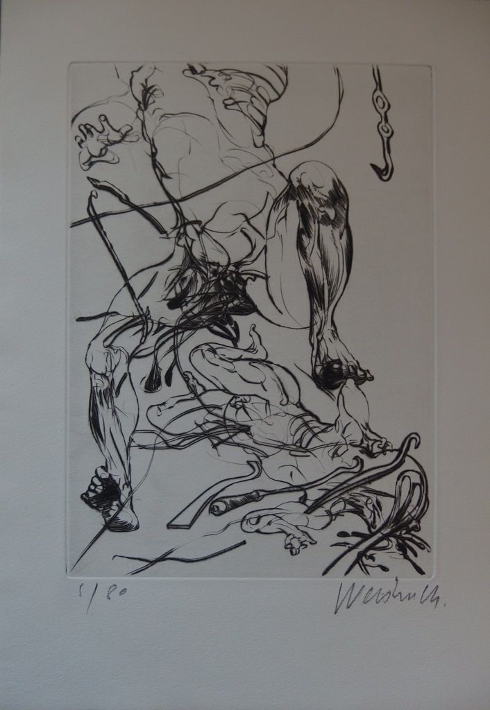 Claude WEISBUCH - La maladie, 1975, Gravure originale signée