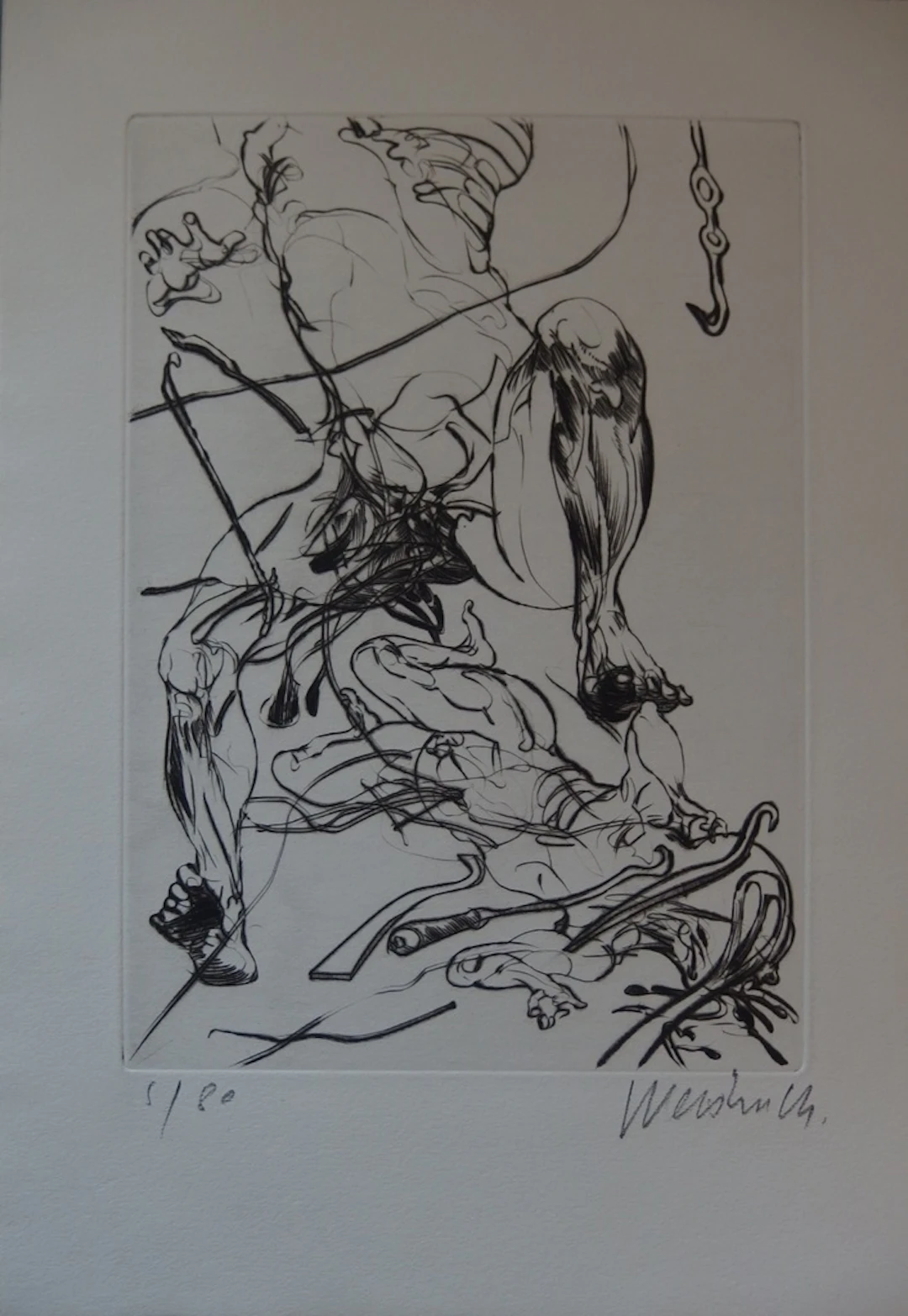Claude WEISBUCH - La maladie, 1975, Gravure originale signée