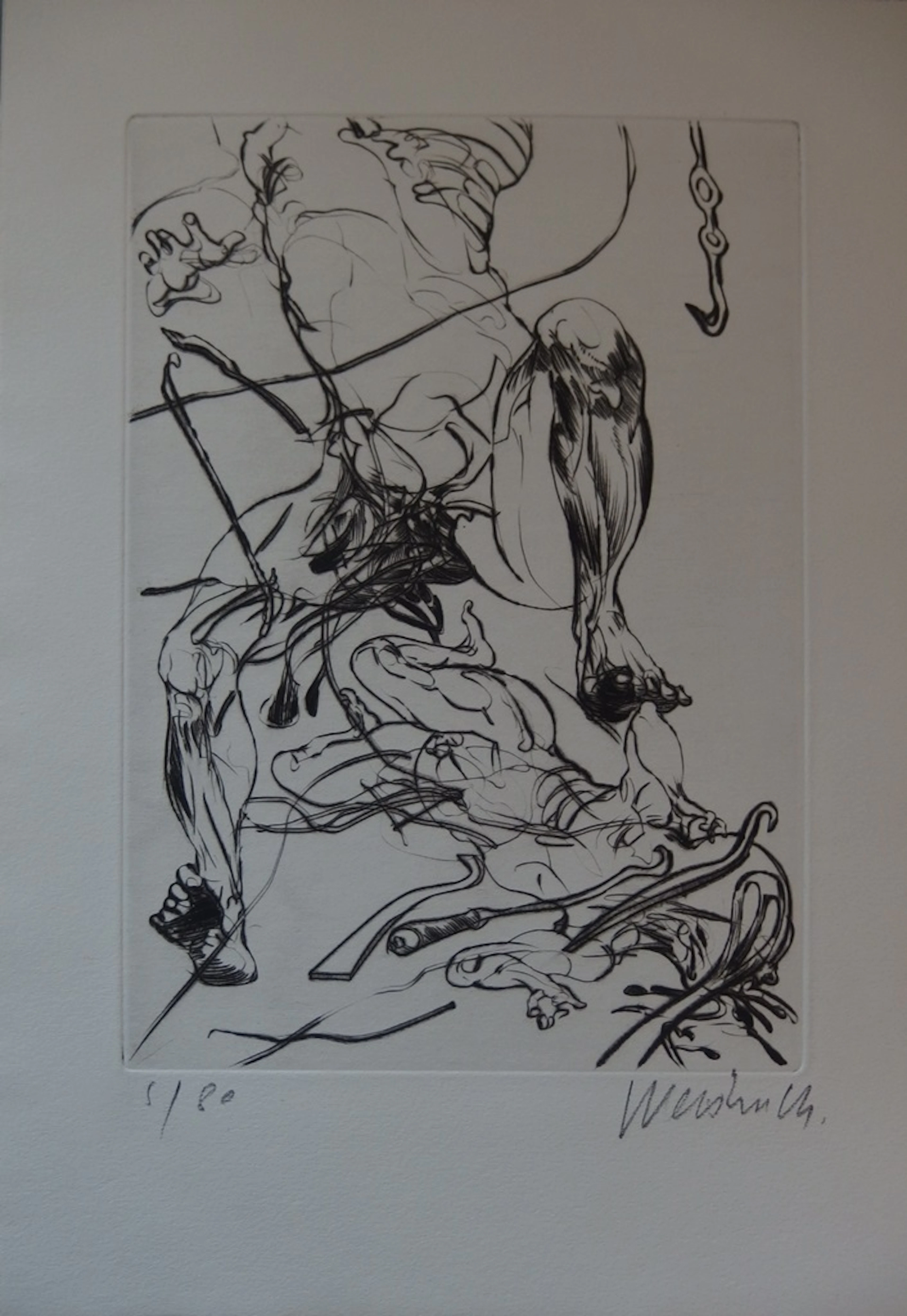 Claude WEISBUCH - La maladie, 1975, Gravure originale signée