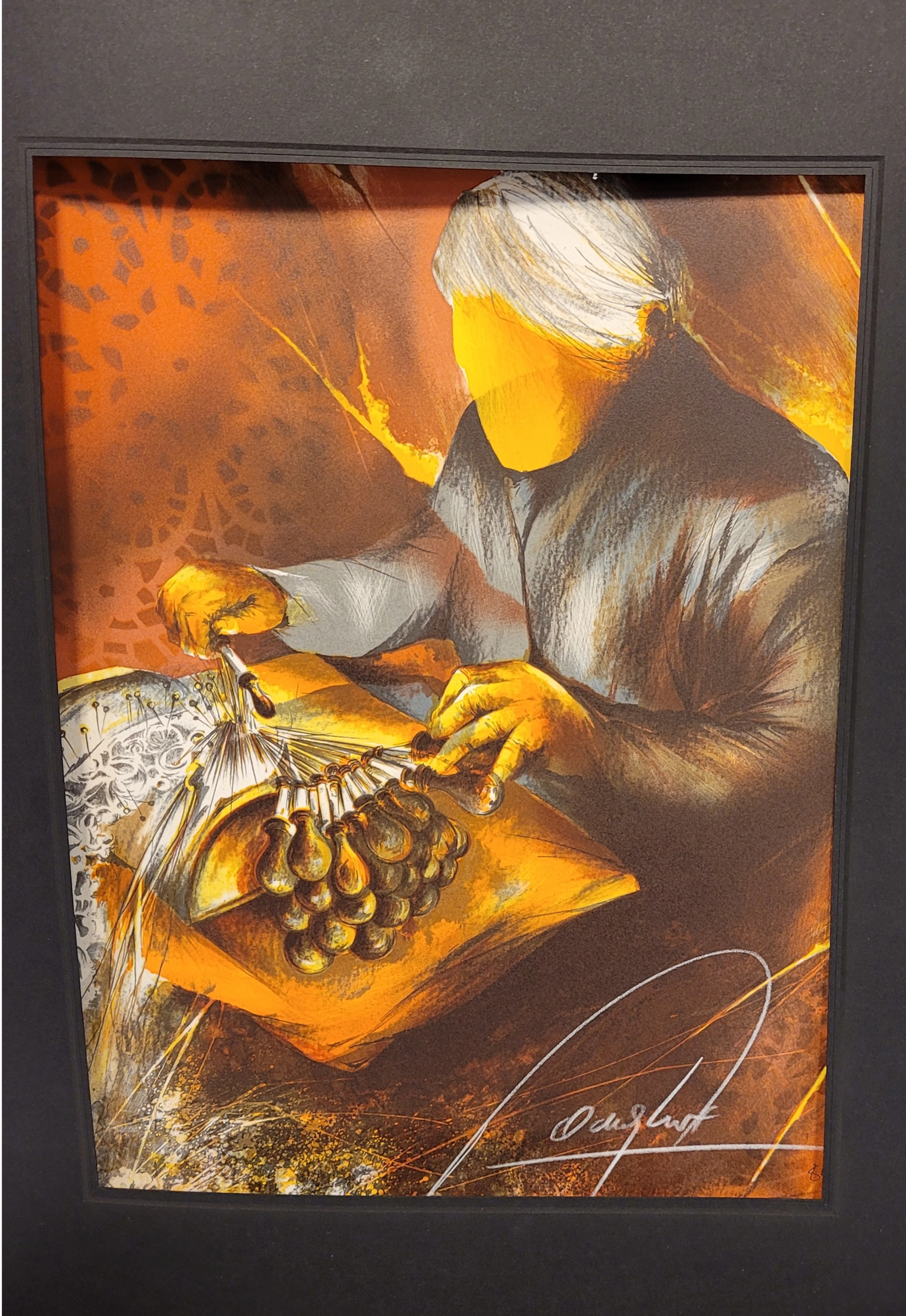 Raymond POULET - Les Vieux Métiers - La Dentellière, 1975 - Lithographie
