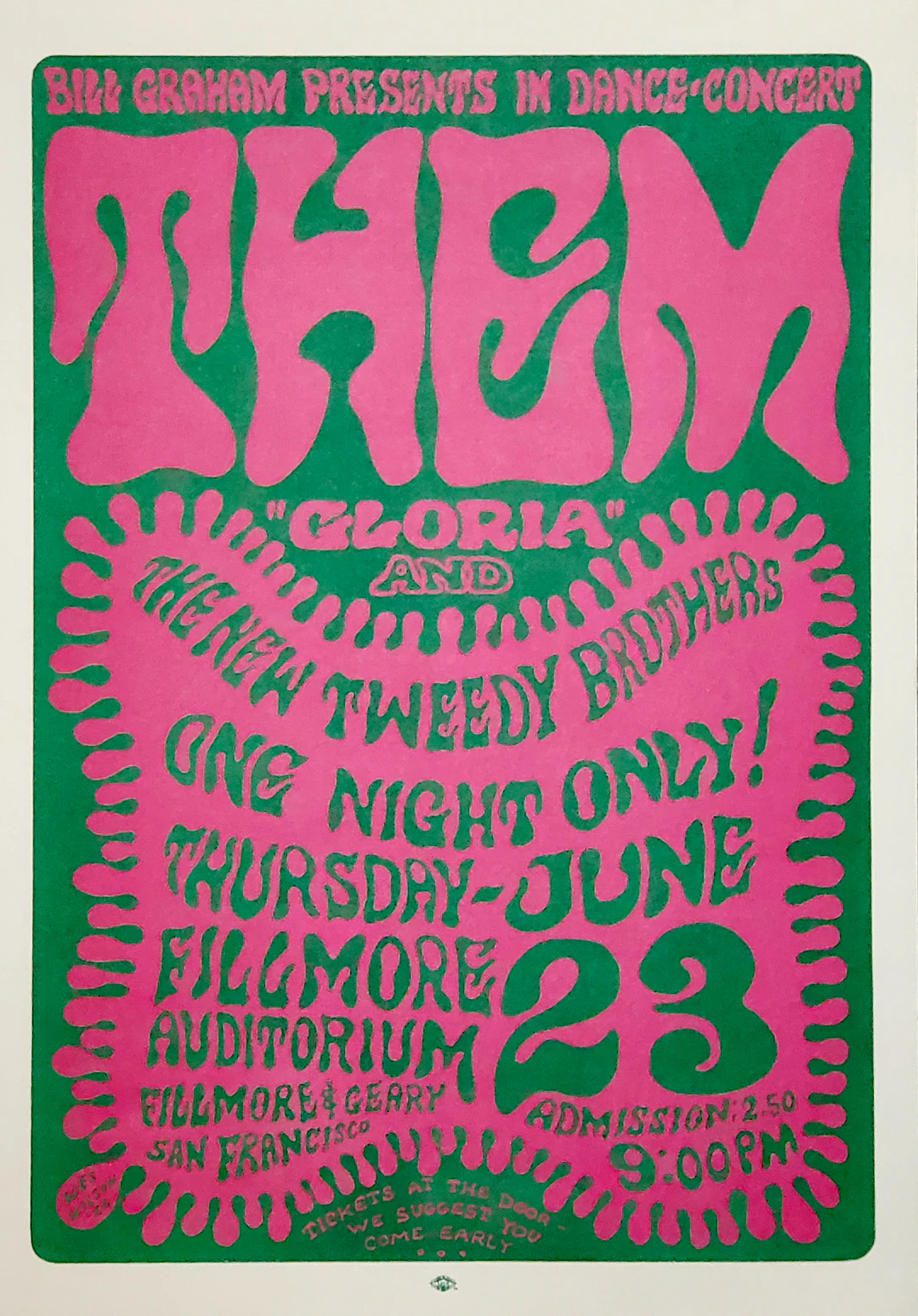 Wes Wilson, Fillmore : Gloria, lithographie, 1966