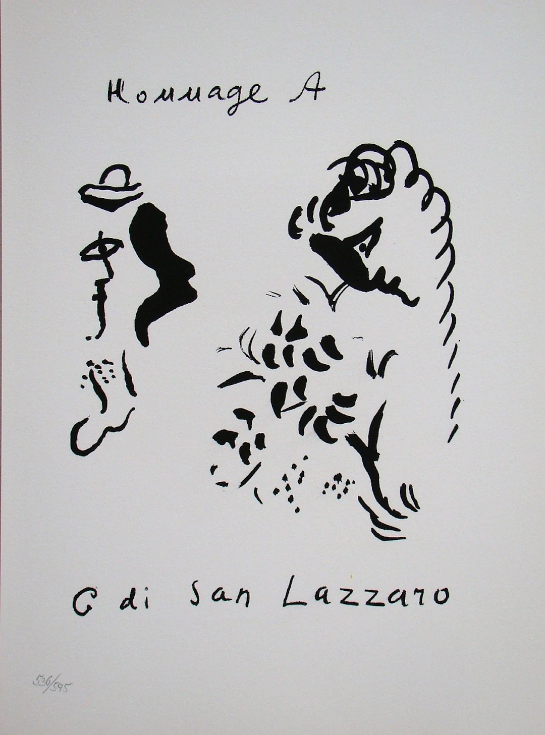 Marc CHAGALL - Hommage à San Lazzaro, 1975 - Lithographie originale