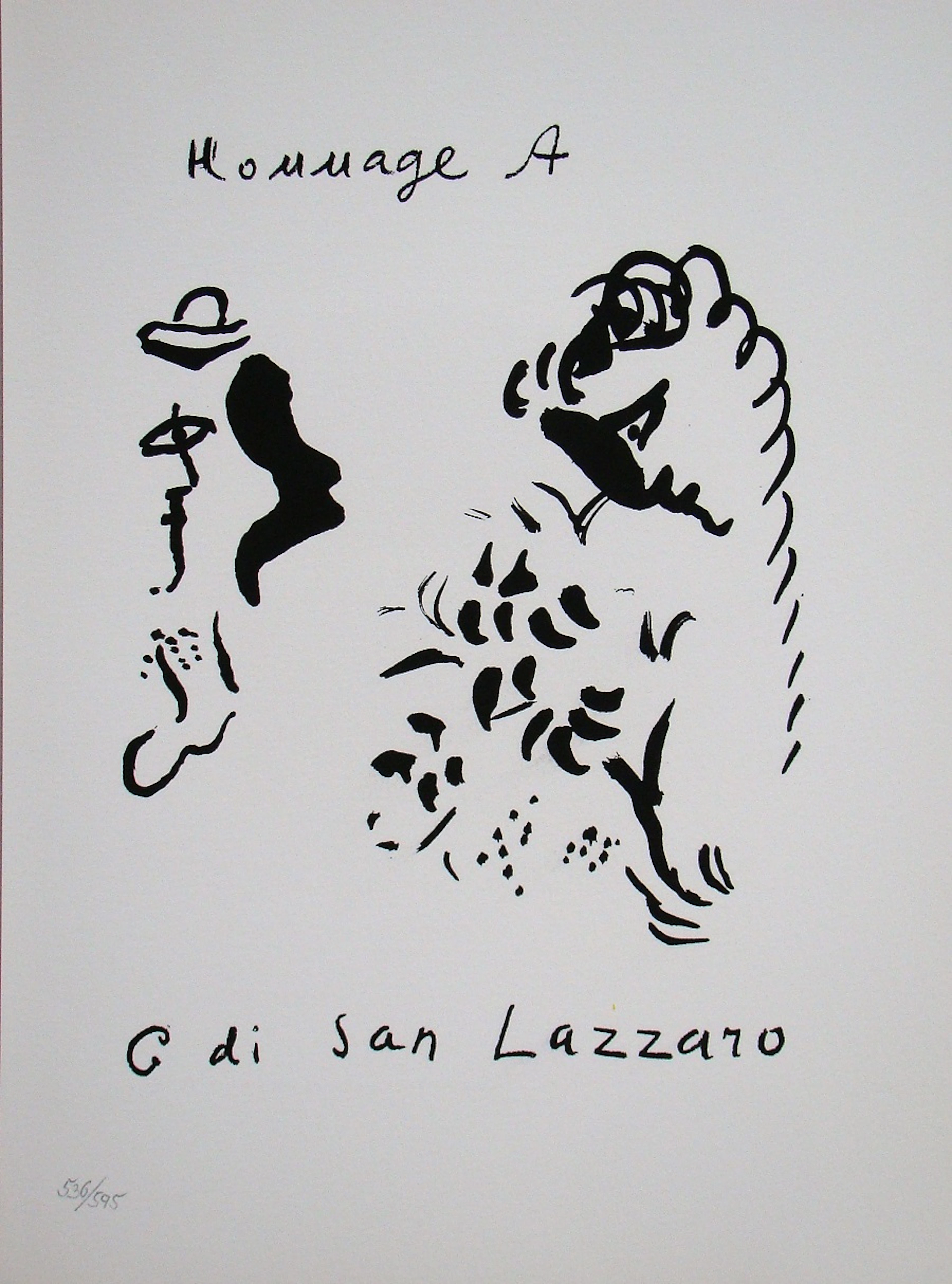 Marc CHAGALL - Hommage à San Lazzaro, 1975 - Lithographie originale