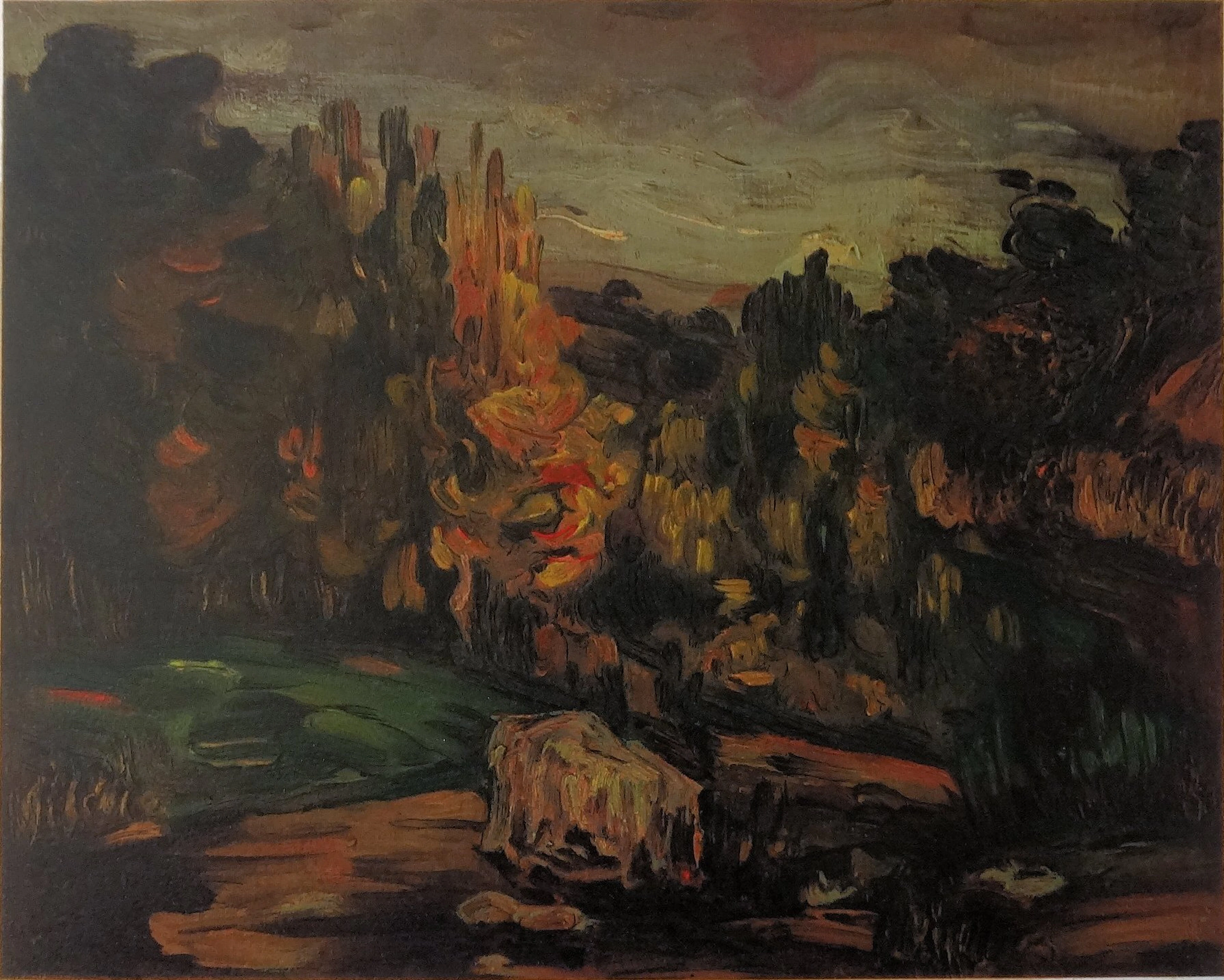 Paul CEZANNE (d’après) : Paysage près d’Aix en Provence - Lithographie