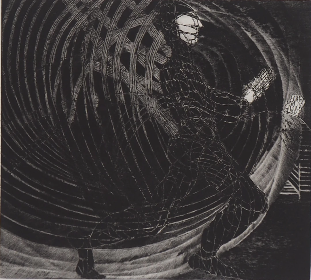 Hélène CSECH : Le meneur du jeu, 1984 - Gravure originale signée