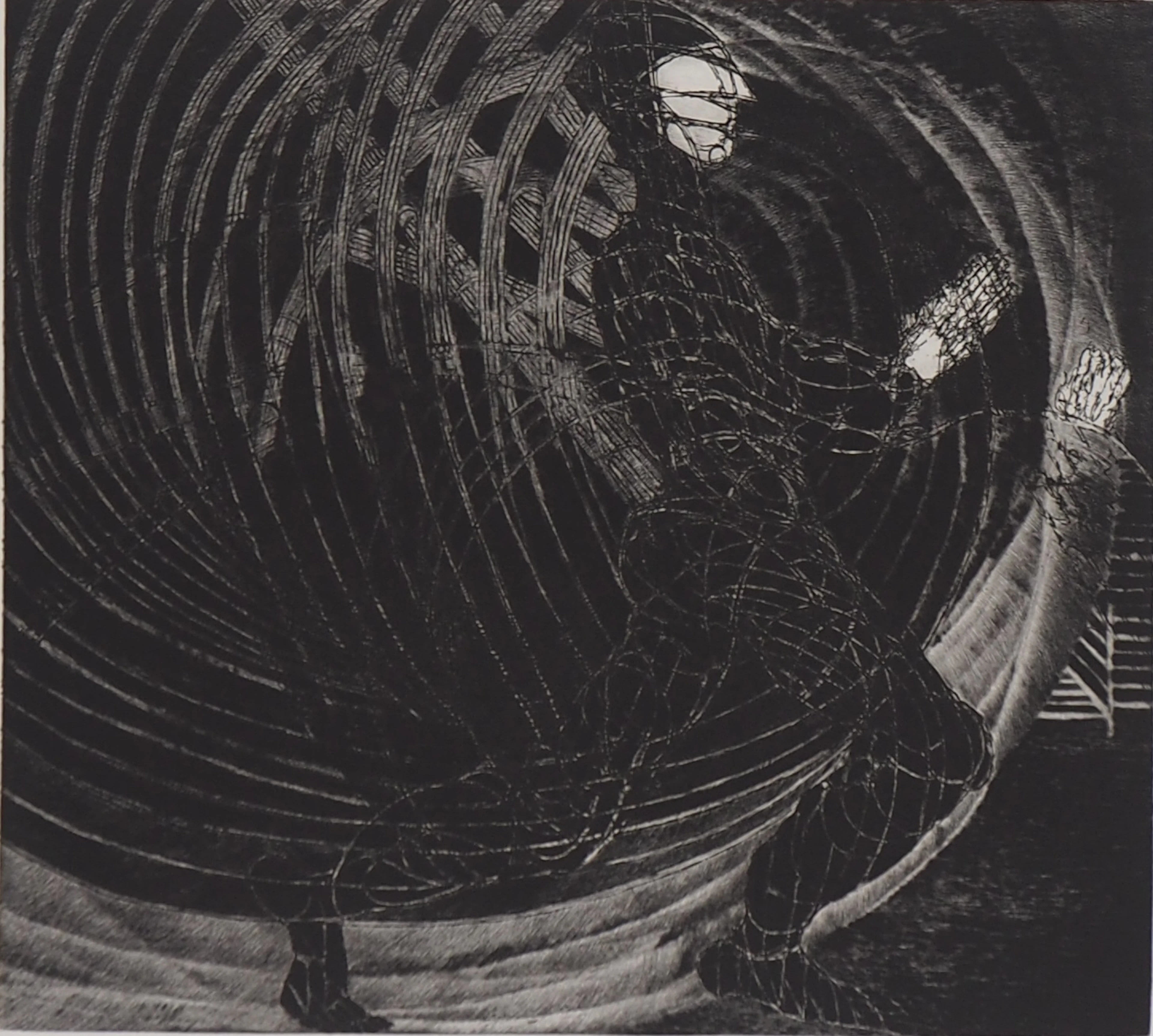 Hélène CSECH : Le meneur du jeu, 1984 - Gravure originale signée