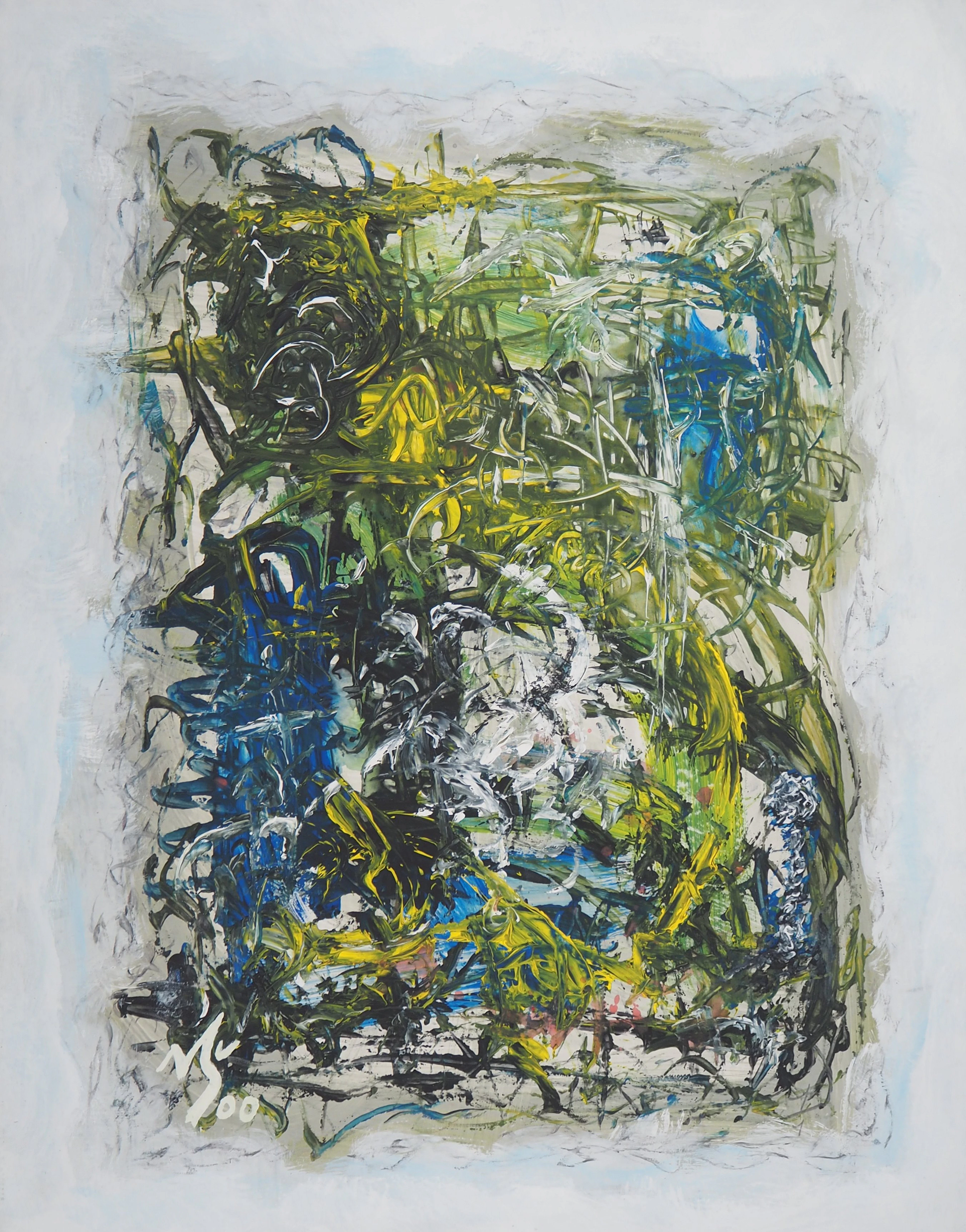 Michel GUIGNARD : Paysage fauve, 2000 - Acrylique et gouache originale signée