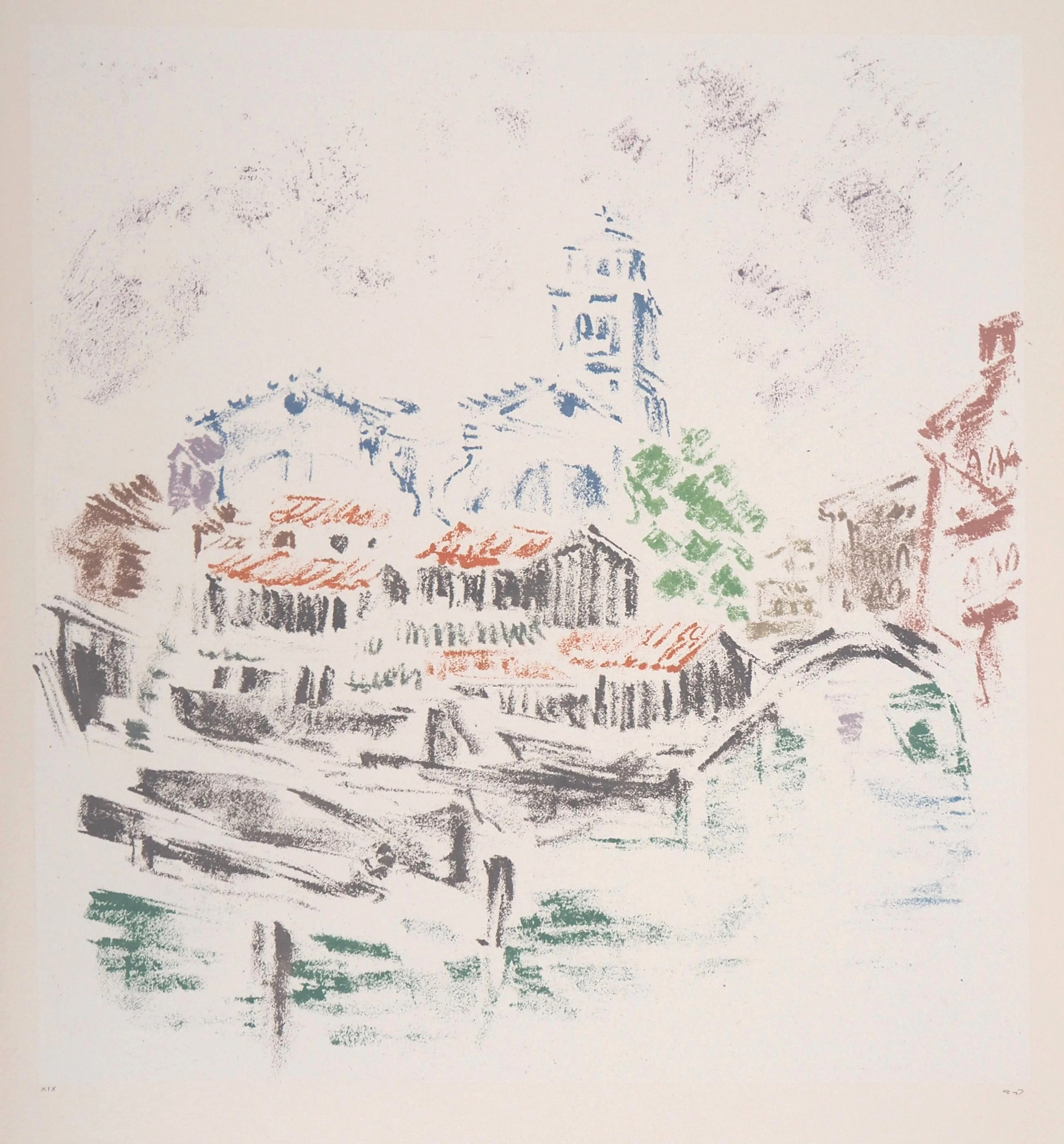 André MASSON : San Trovaso, Venise - Lithographie originale signée