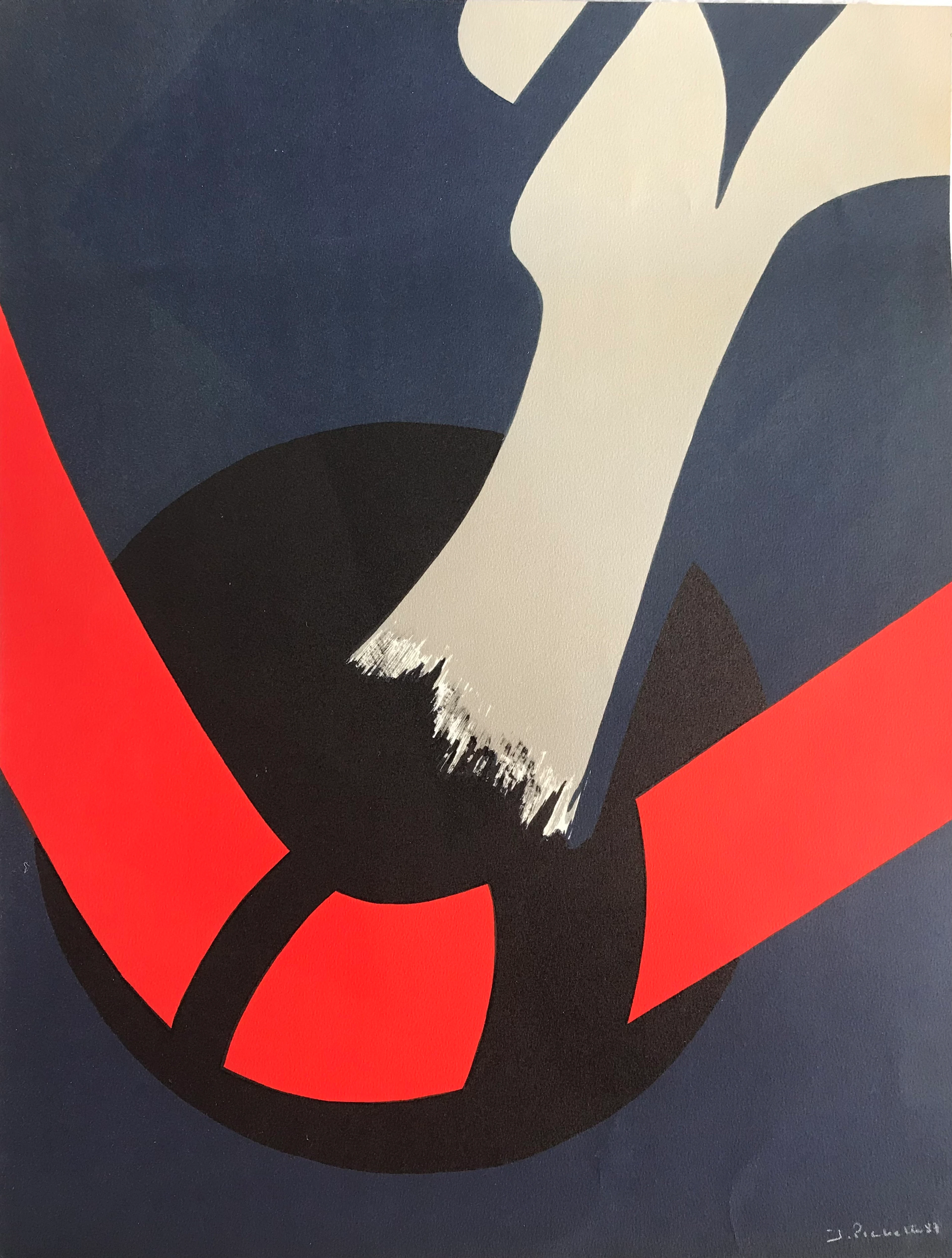 James PICHETTE - Composition,1987 - Lithographie originale signée à la main