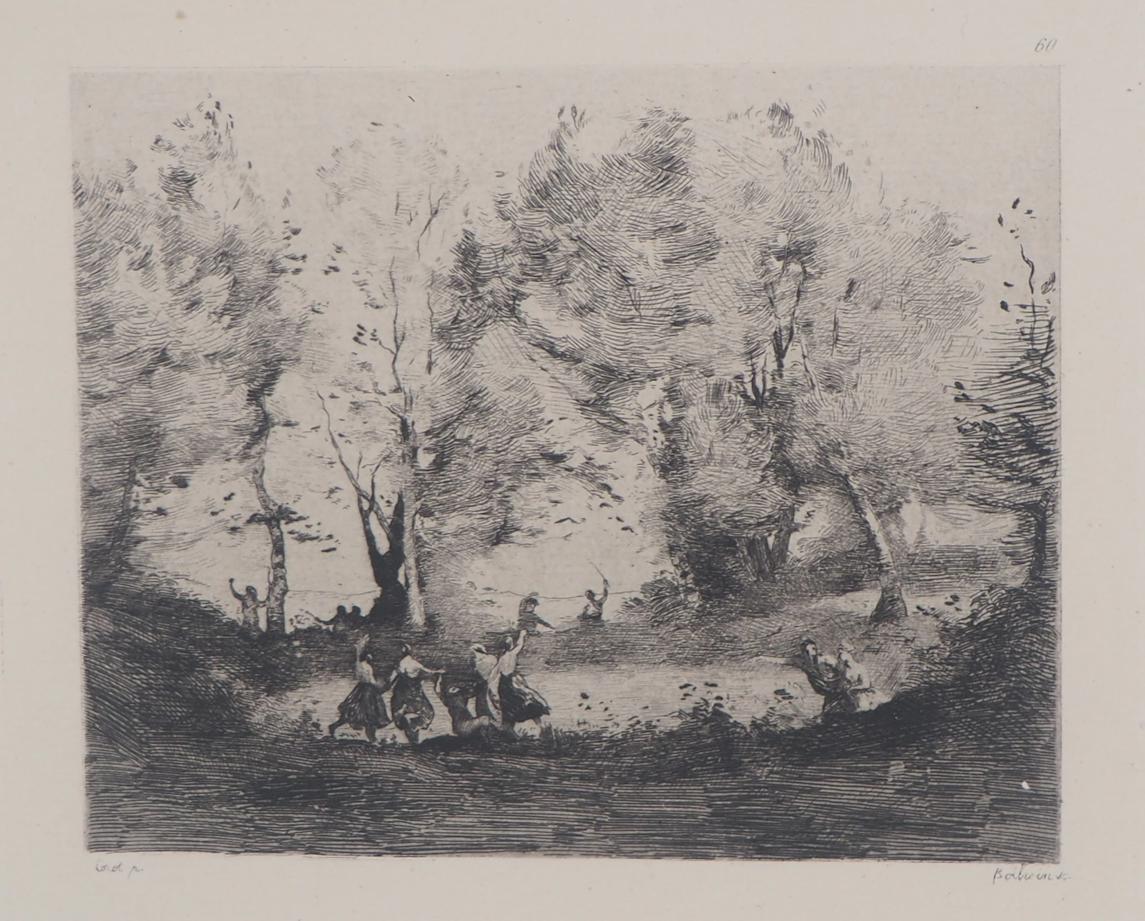 Jean-Baptiste Camille COROT - Danse des nymphes, 1873 - Gravure à l’eau-forte