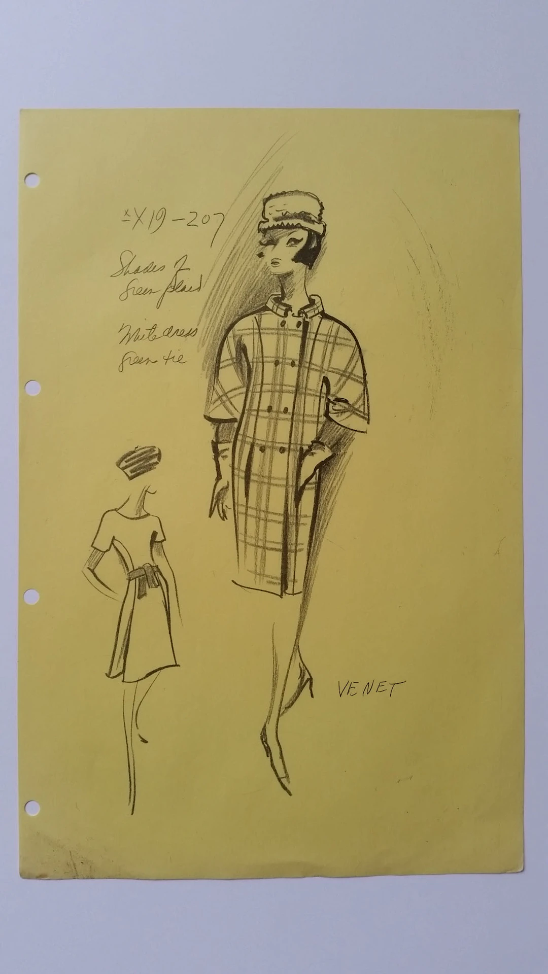 Philippe Venet - Croquis veste et robe