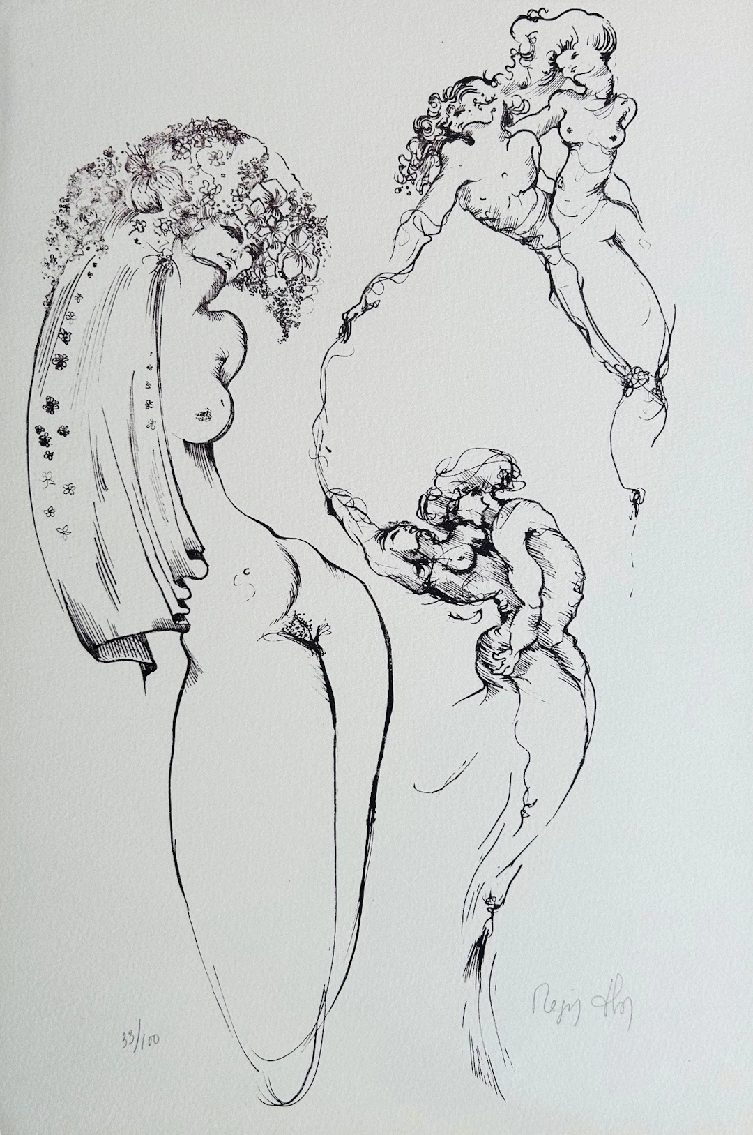 Régis DHO - Sans-titre, 1995 - Lithographie originale signée au crayon
