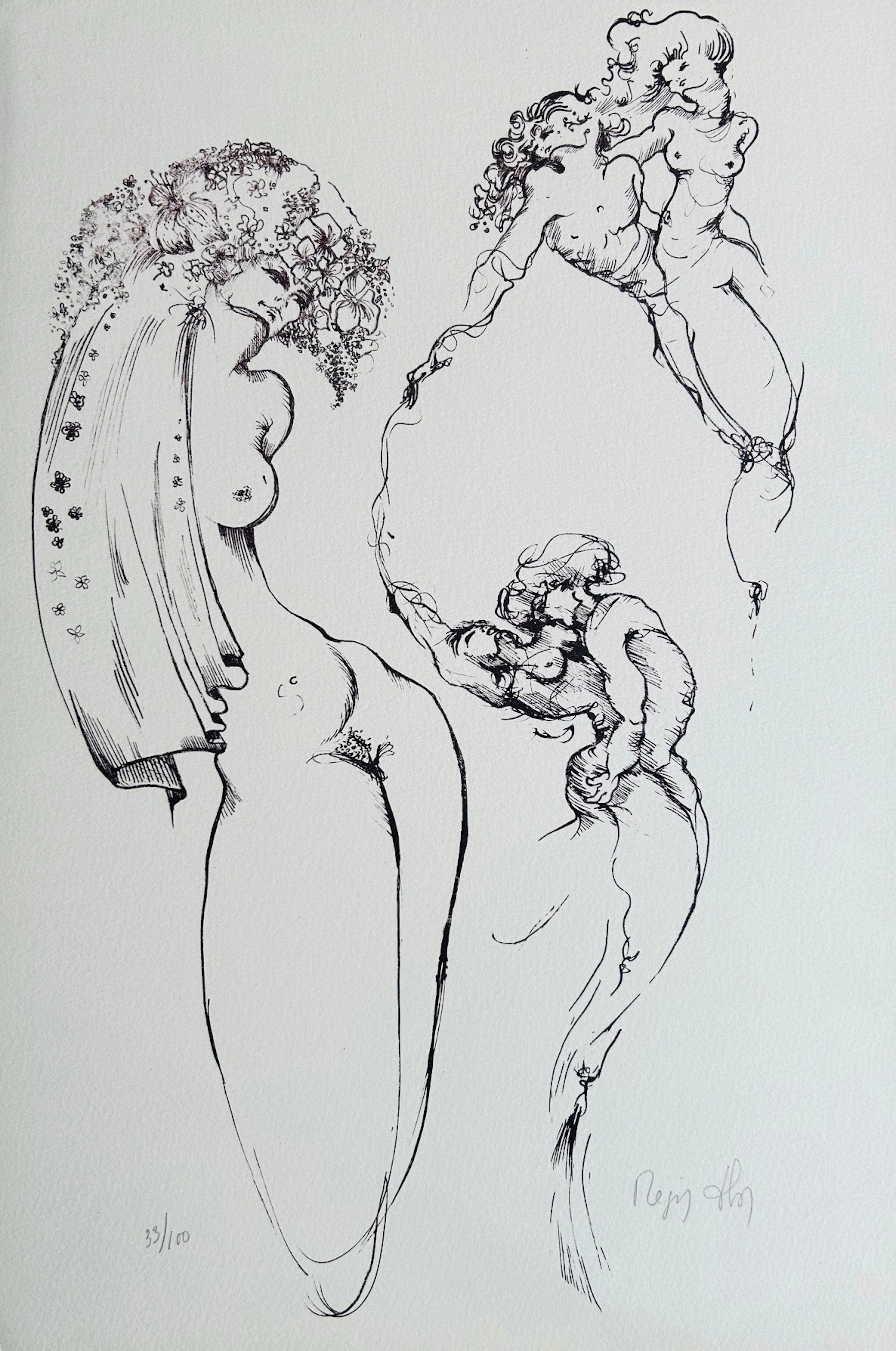 Régis DHO - Sans-titre, 1995 - Lithographie originale signée au crayon