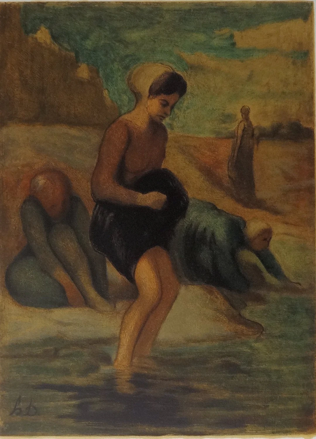 Honoré DAUMIER (d’après) : Au bord de l’eau - Lithographie signée