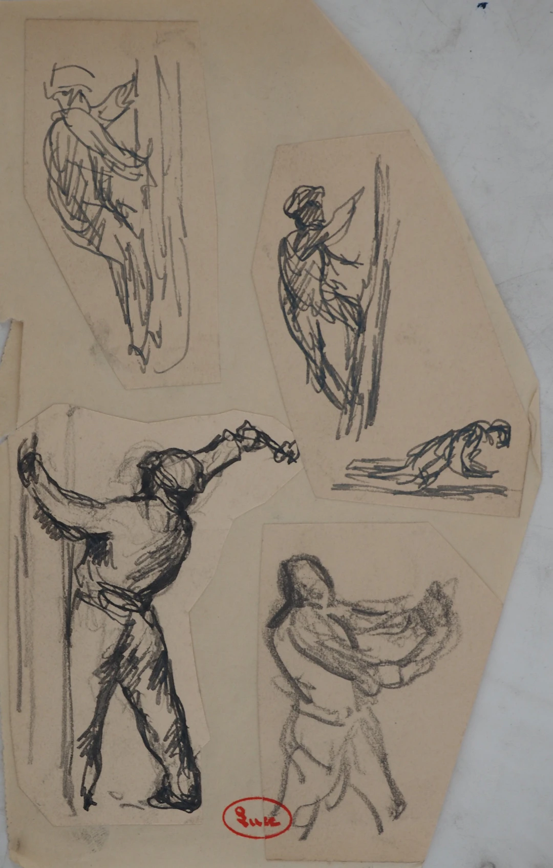 Maximilien LUCE : Quotidien d'une mine, Dessin original signé