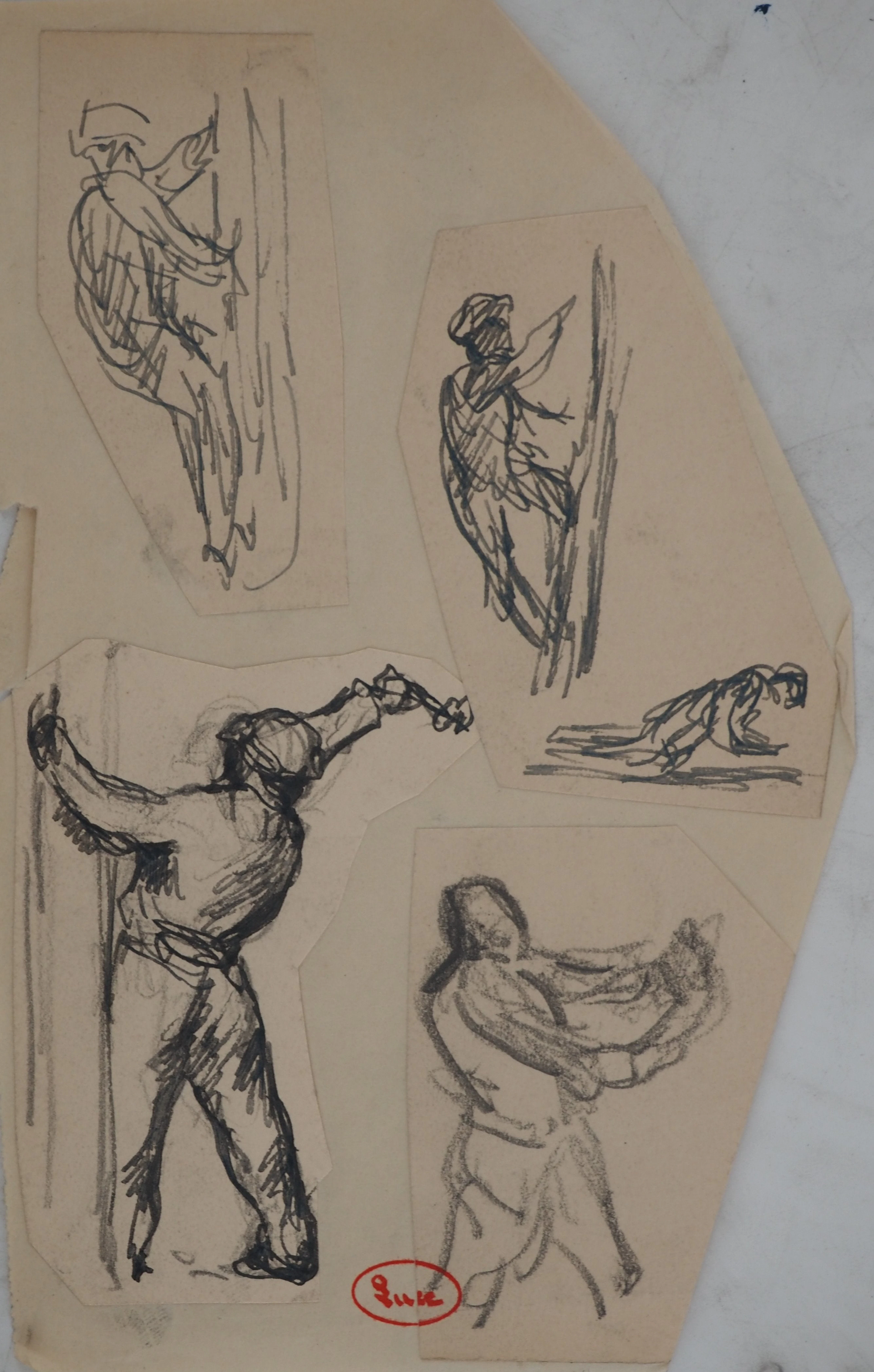 Maximilien LUCE : Quotidien d'une mine, Dessin original signé
