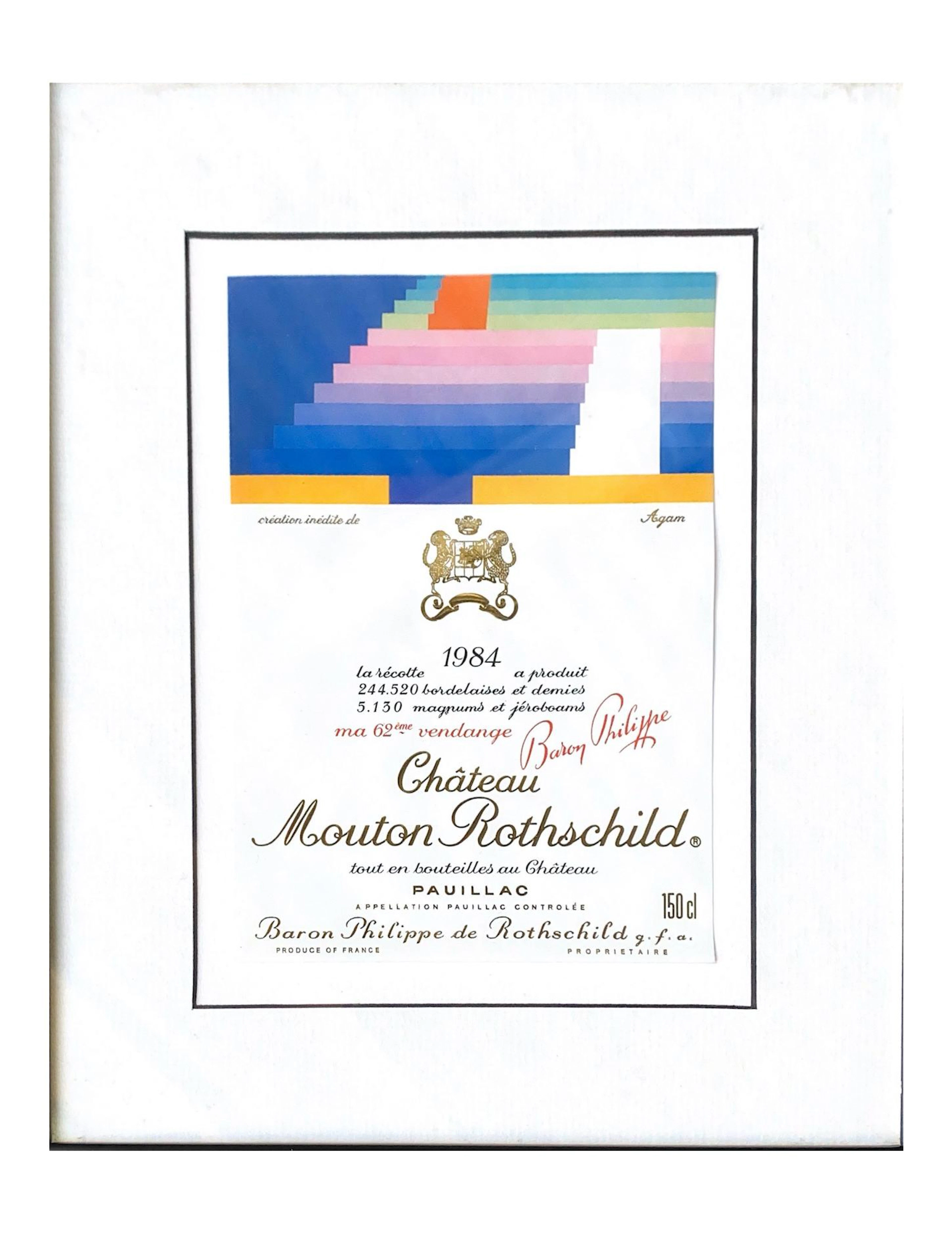 Yaacov Agam - Étiquette château Mouton Rothschild