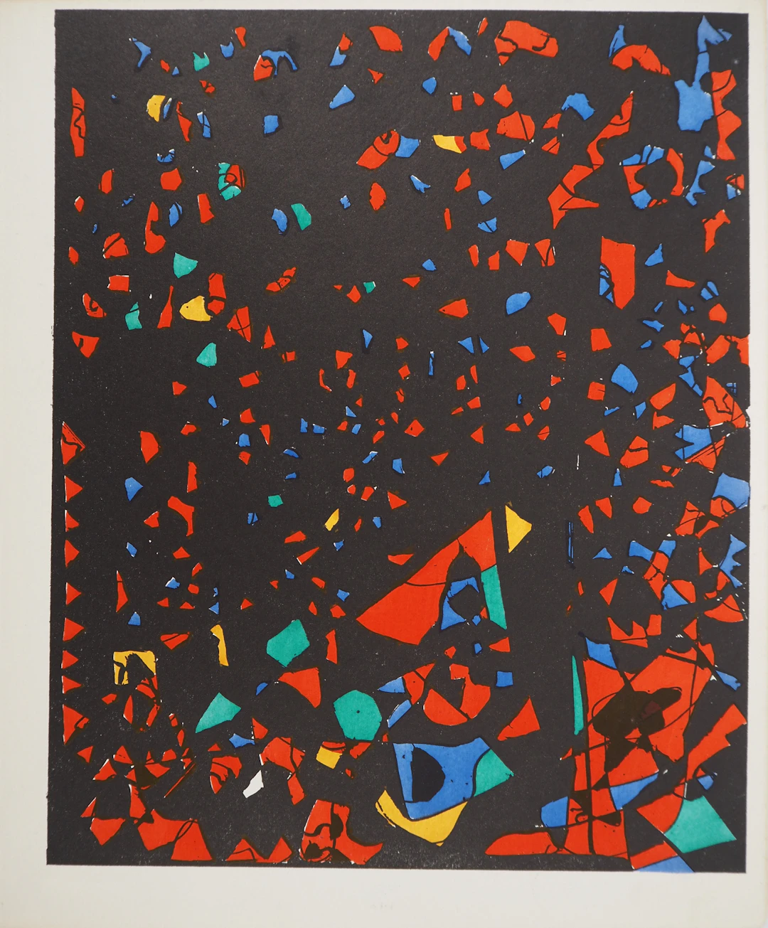 Far-El-Nissa ZEID : Couleurs sur fond noir, Lithographie et pochoir