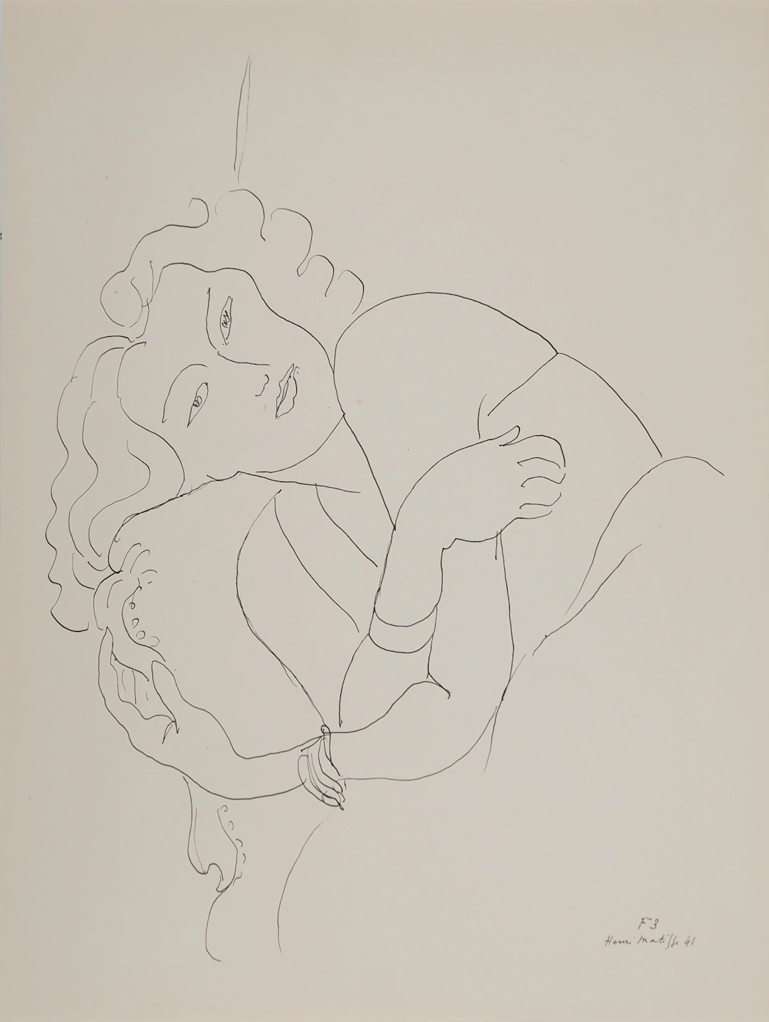Henri MATISSE : Jeune timide aux bras croisés, Lithographie signée