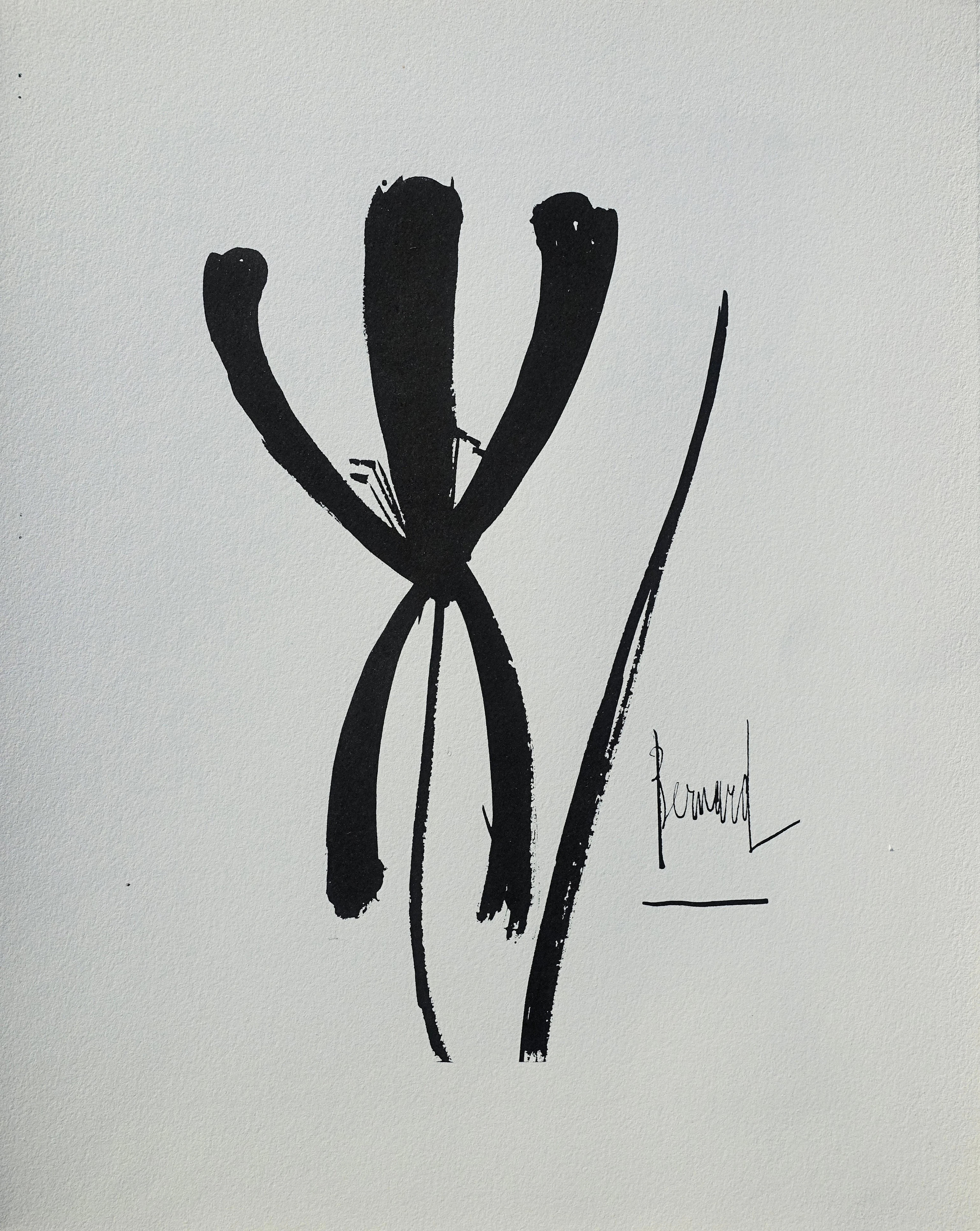 Bernard BUFFET : L’Iris, Gravure originale signée
